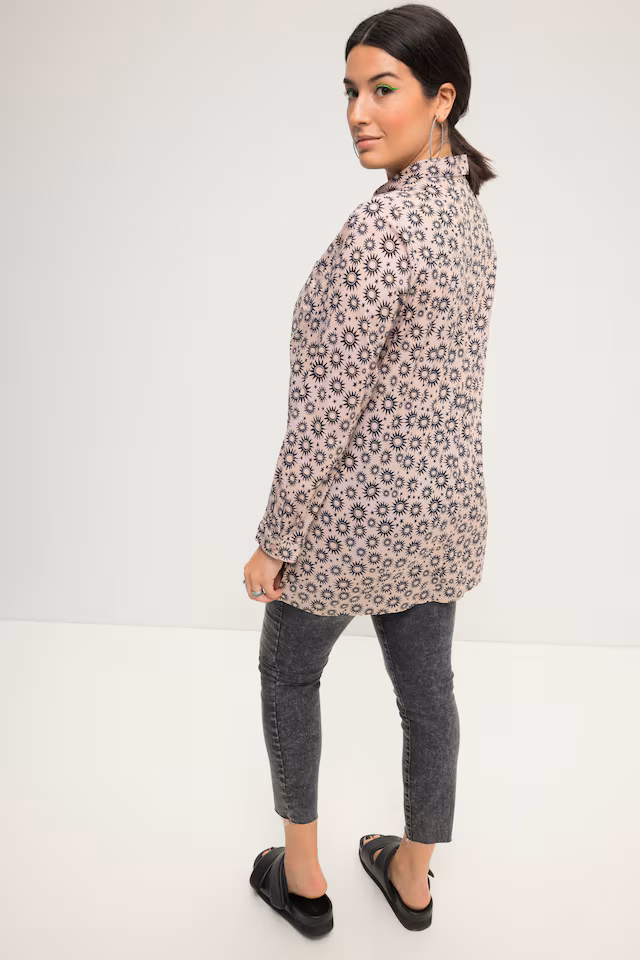 Sun Print Button-Down Blouse