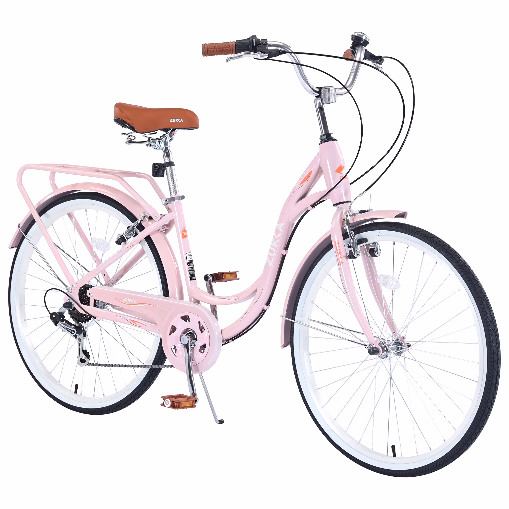 26" Cruiser Bike, 7 Speed Bicycle Hybrid Bikes for Women Girls Ladies, Arctic(Arctic) - Image 7