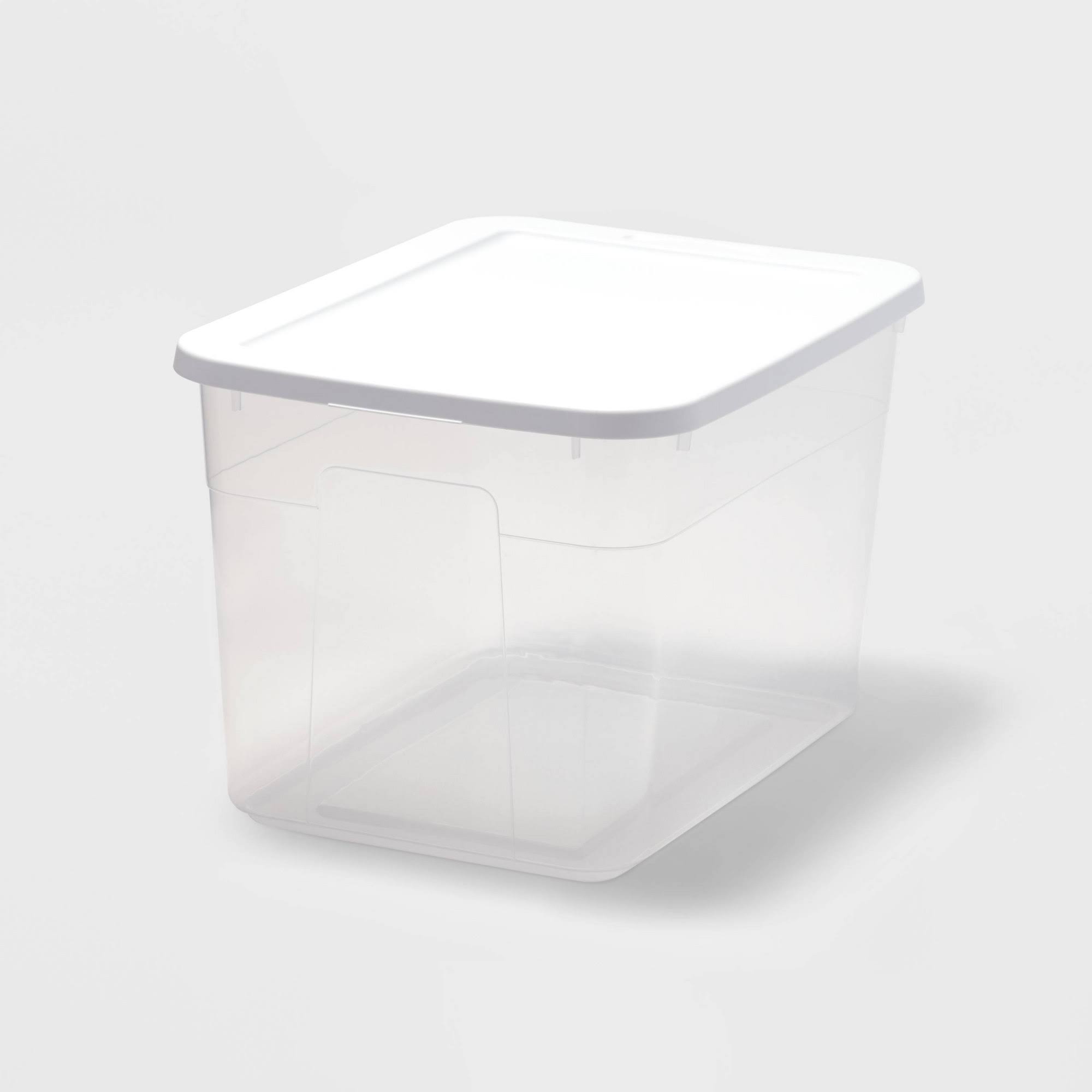 70QT Clear Storage Box with White Lid - Room Essentials