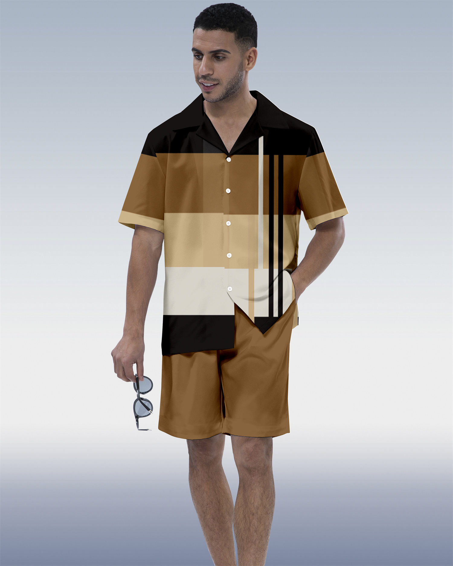 Ensemble de vacances hawaïennes pour homme Suitmens à manches courtes 102