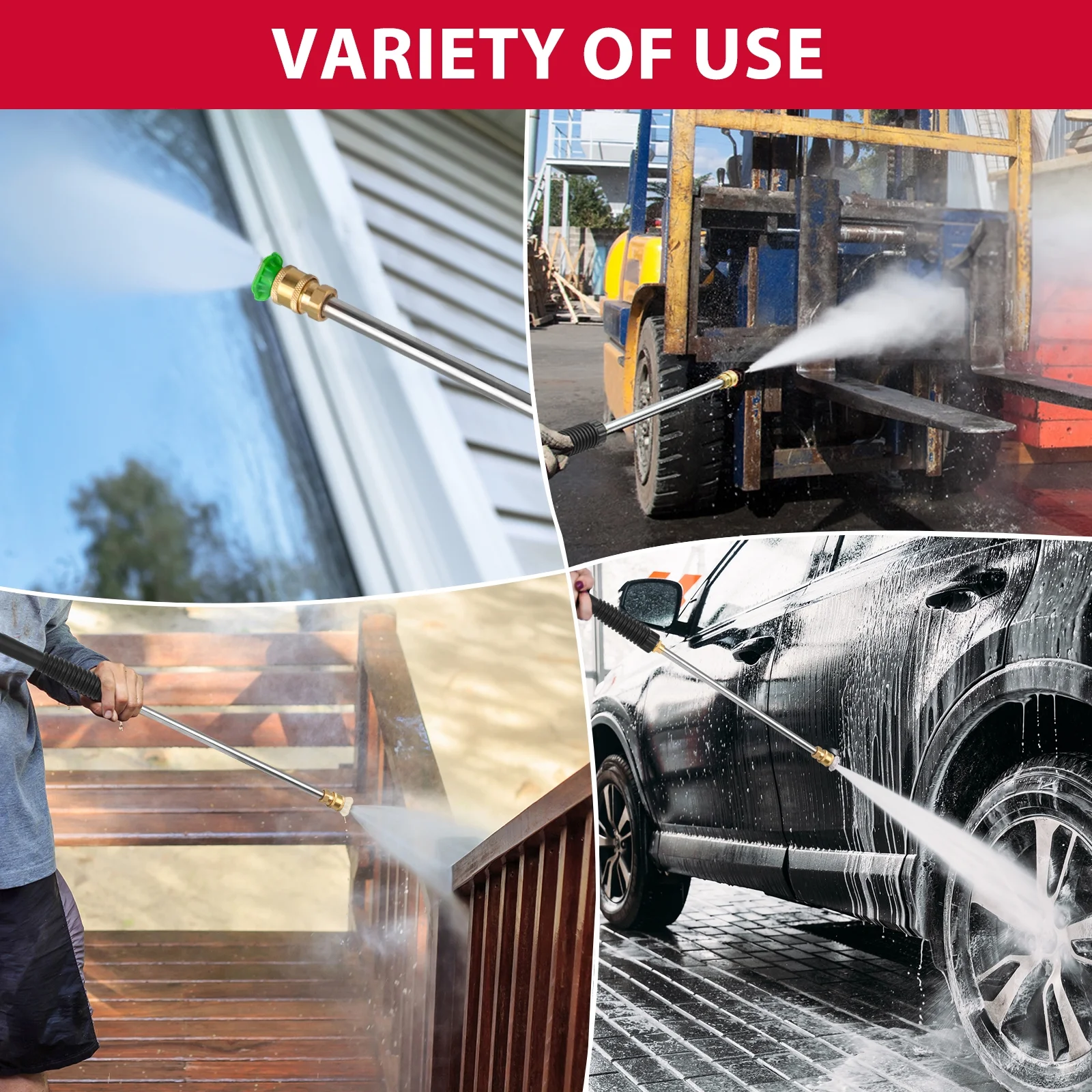 3400PSI Gas Pressure Washer, 212cc Engine 2 5GPM 5 Quick Adjustable Nozzles for Gardens Image 5