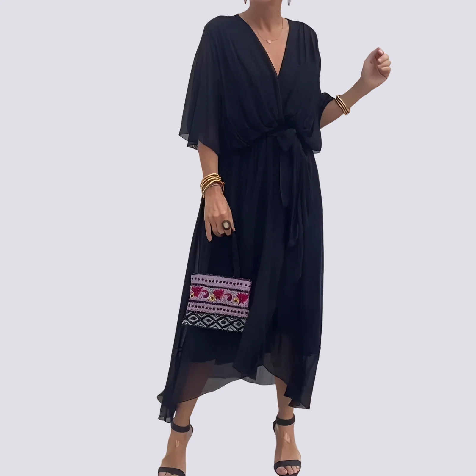 Jane - Robe Irrégulière avec Col en V