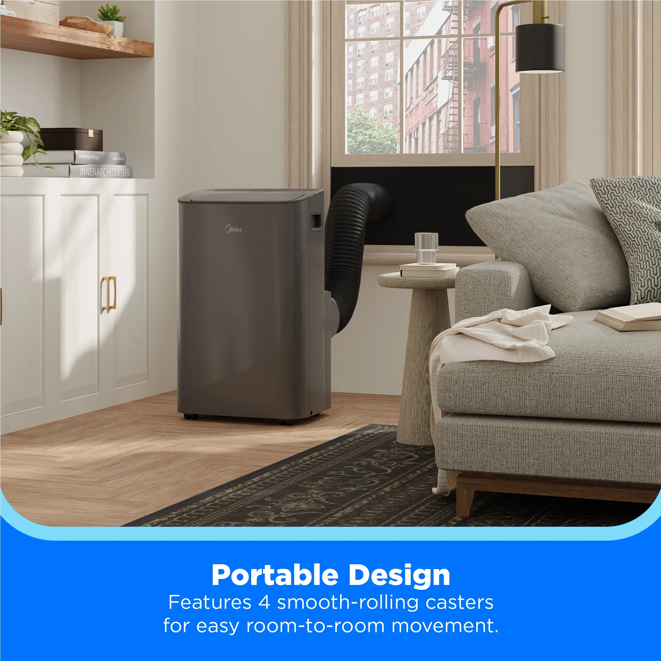 8,000 BTU, 115V, Smart Portable Air Conditioner, 250 Sq.Ft. MAP08S1XWGR-T, Gray, New - Image 3