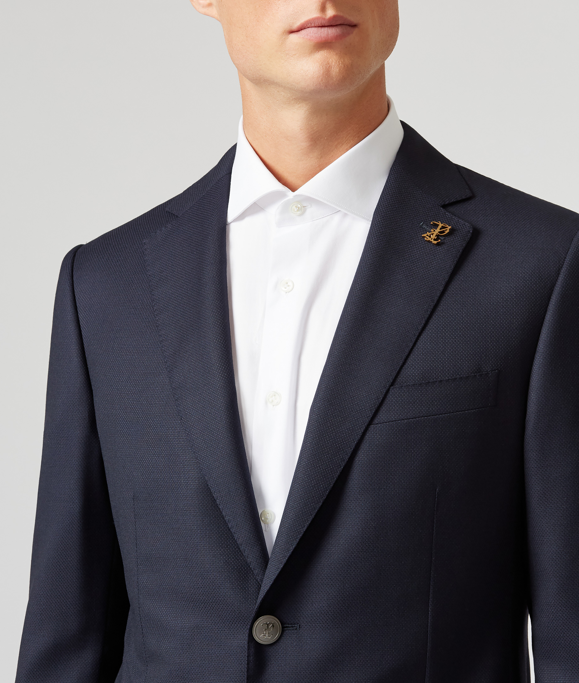 VICENZA JACKET IN PURE WOOL REGULAR FIT NAVY BLUE