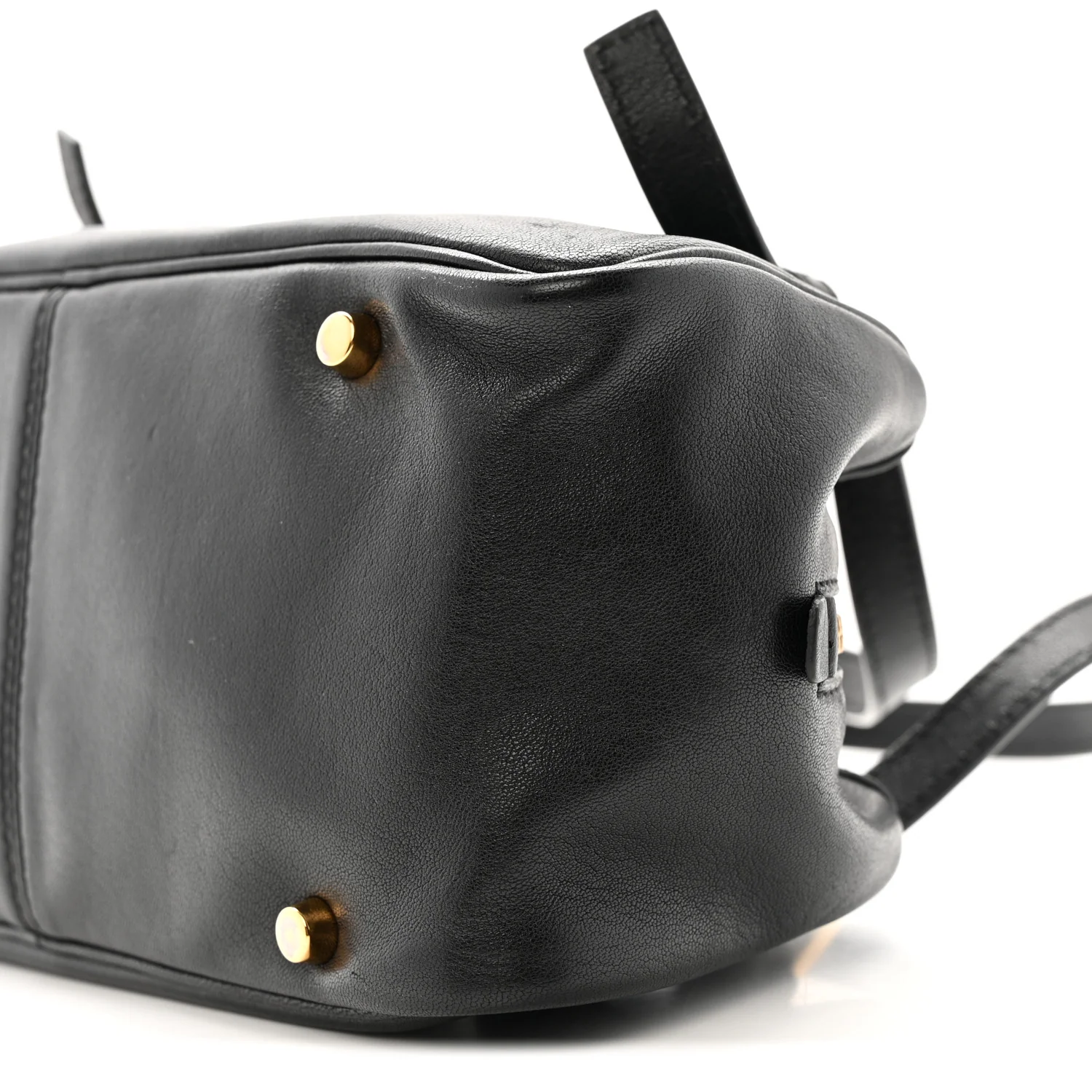Lambskin Tag Bowling Bag Black