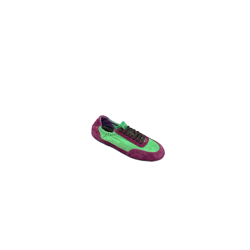 PRADA Collapse Re-Nylon and suede elasticized sneakers