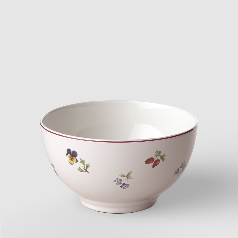 Petite Fleur Appetizer/ Dessert Bowl - White, 15.9 oz, Premium Porcelain