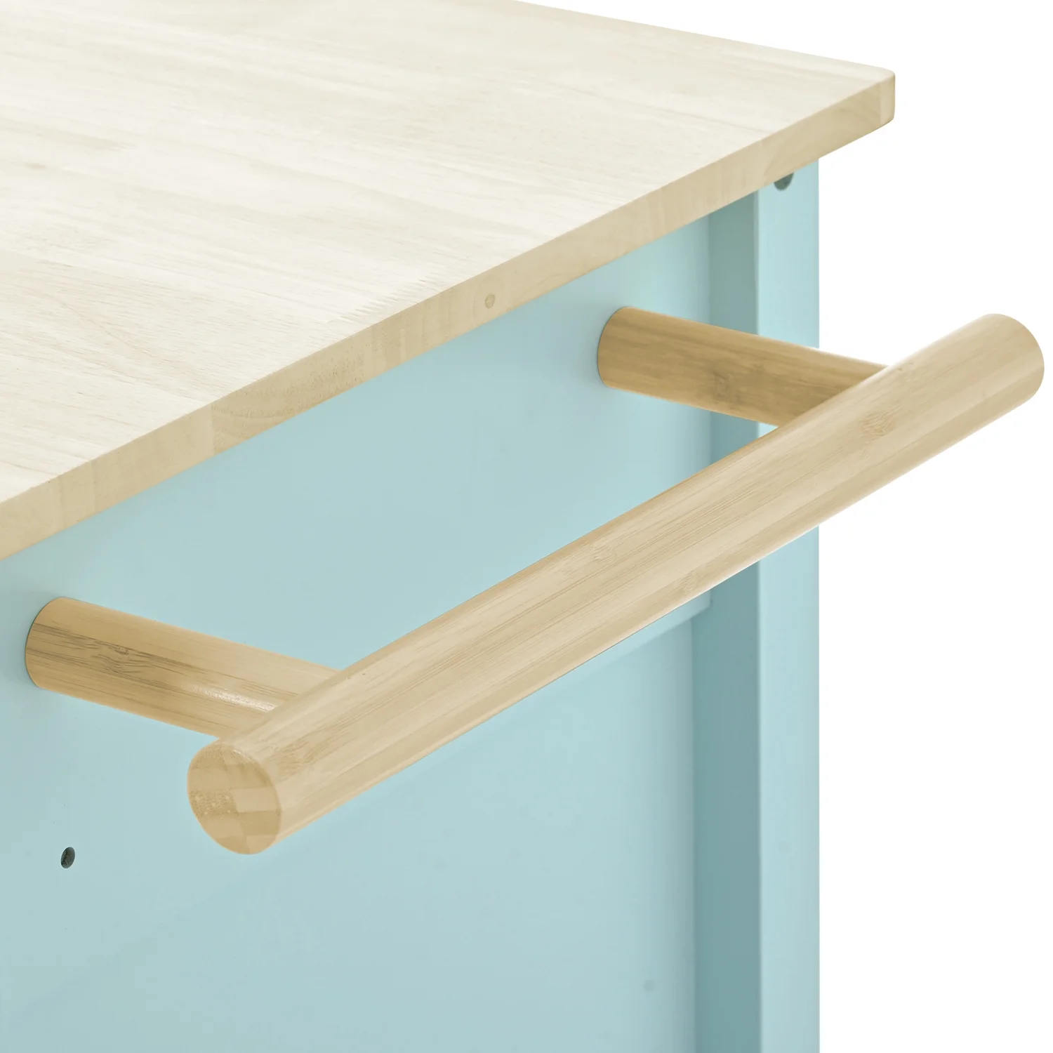 Moveable Kitchen Island Cart, Rolling Bar Cart with 4 Door Cabinet and Two Drawers and 2 Locking Wheels, Kitchen Cart for Kitchen, Green - Image 10