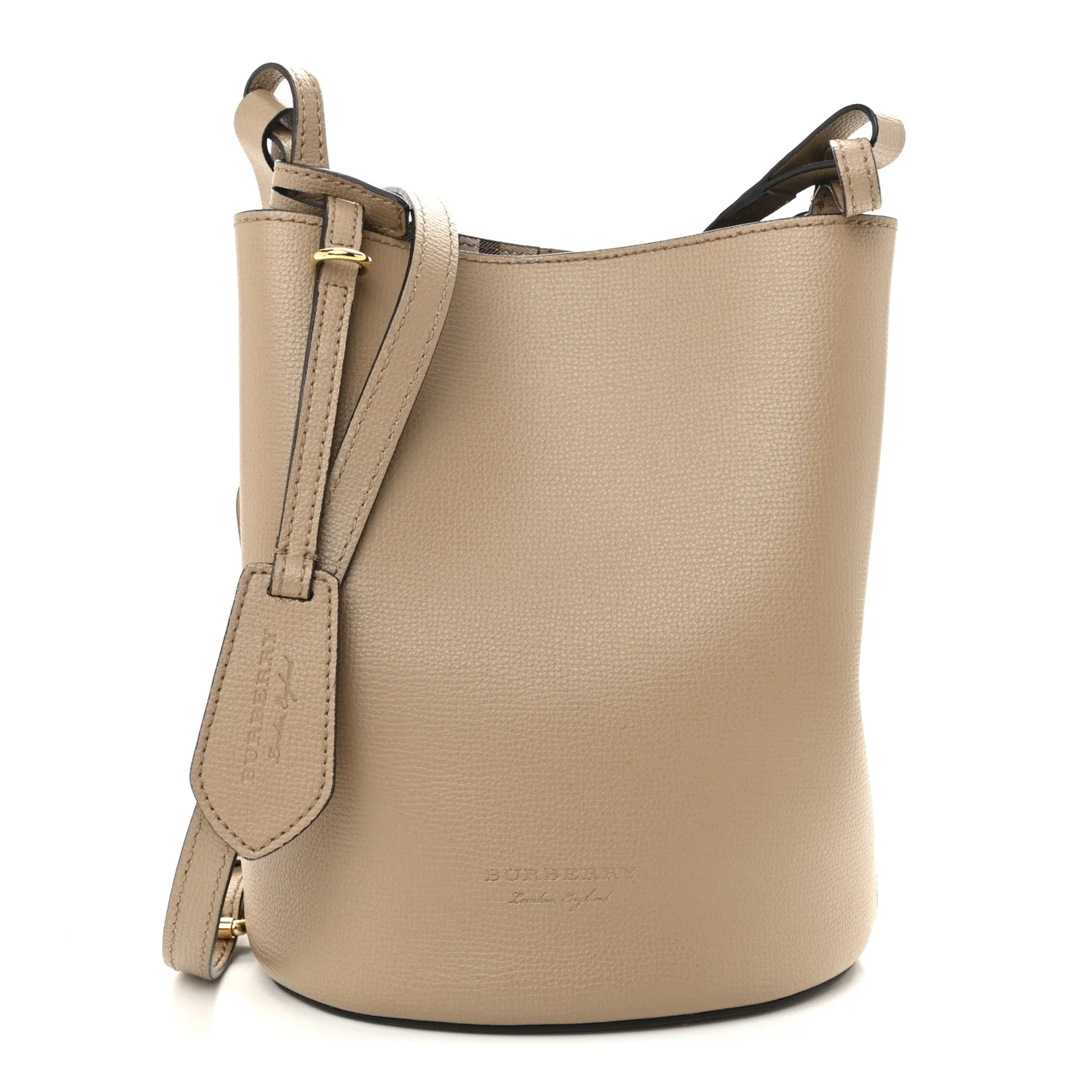 Haymarket Check Colours Small Lorne Bucket Crossbody Beige