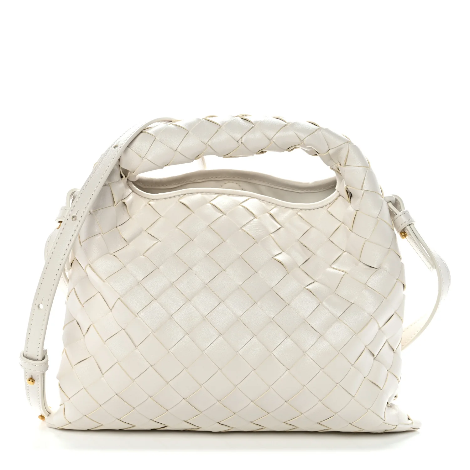 Calfskin Intrecciato Mini Hop White