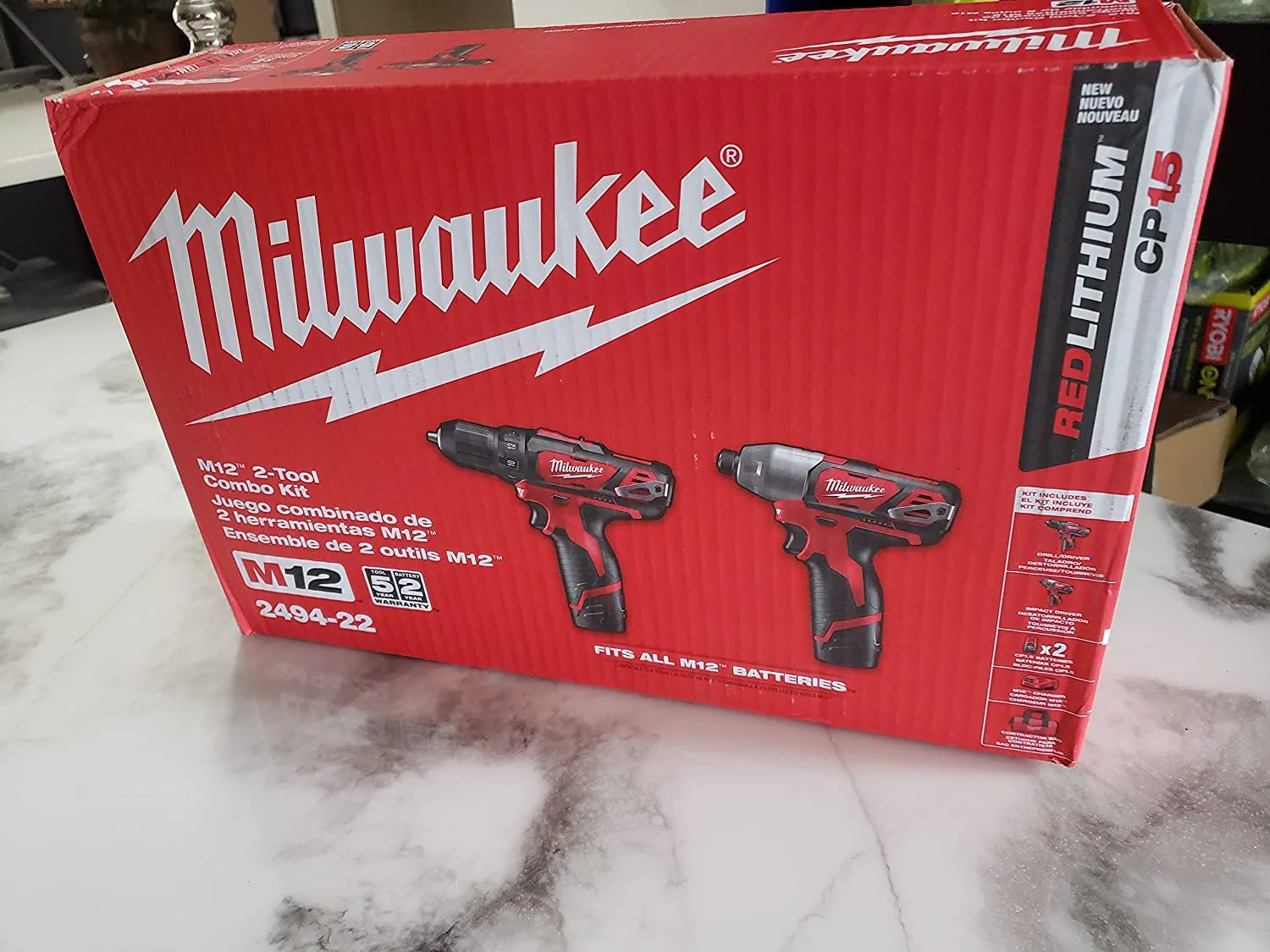 Milwaukee 2494 - 22 Kit with Free M12 2.0ah Compact Battery