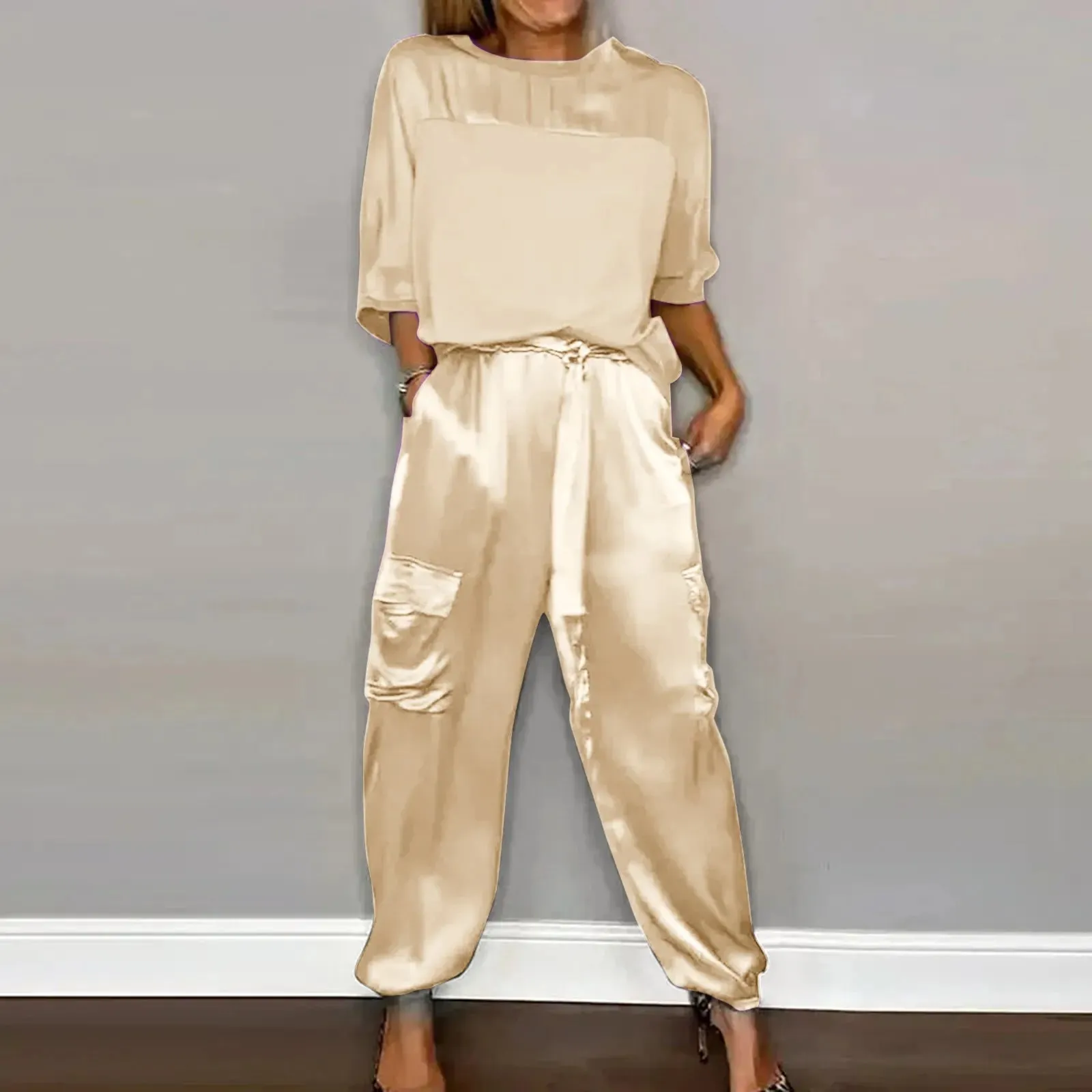 Sophie Paris I Satin Ensemble lounge deux pièces