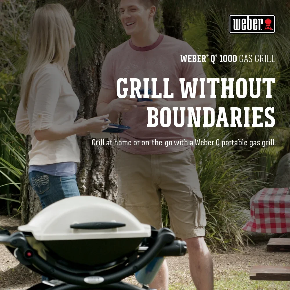 Q 1000 1-Burner Portable Gas Grill, Titanium