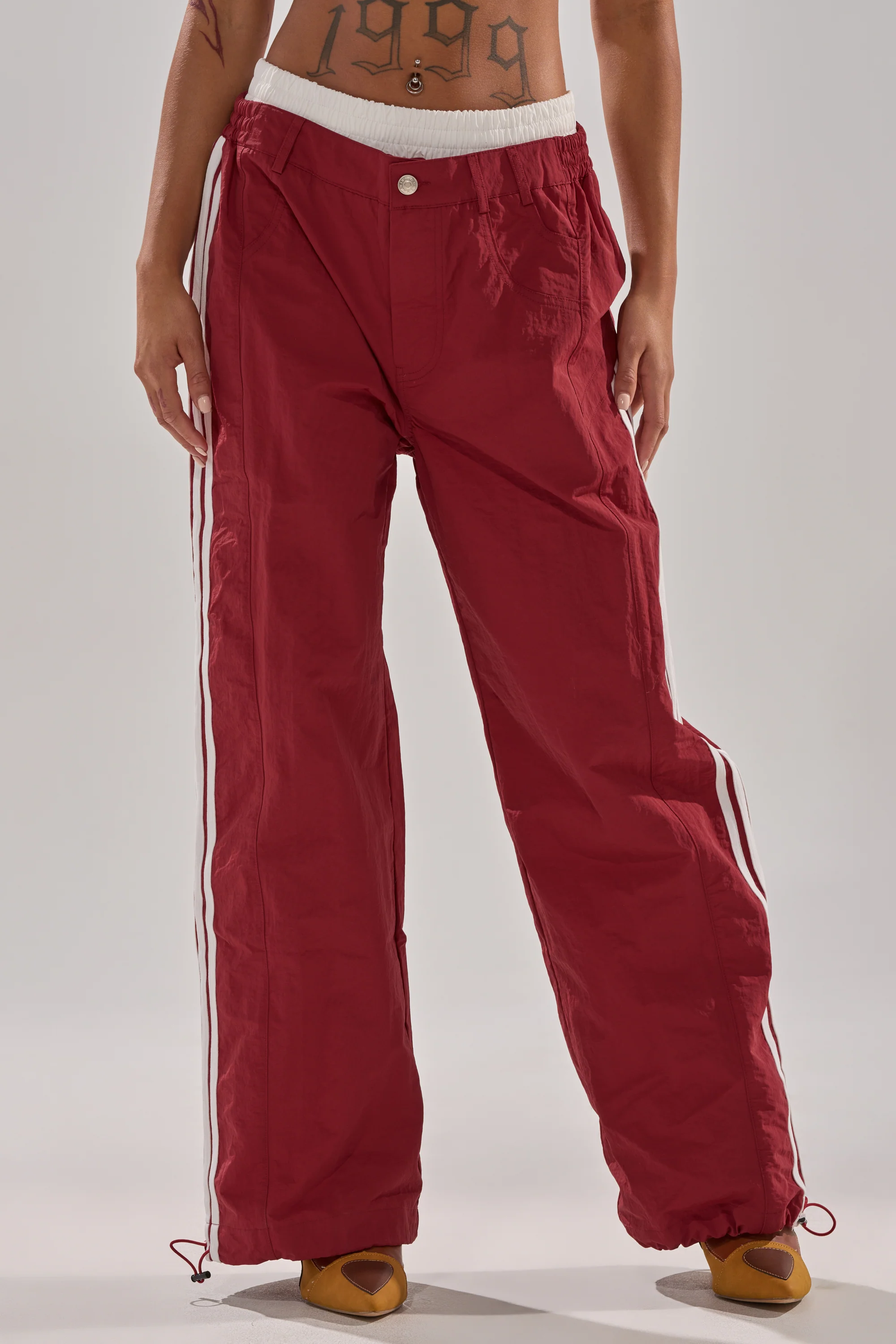 DENNIS TRACK PANT IN BURGUNDY - Akira Store