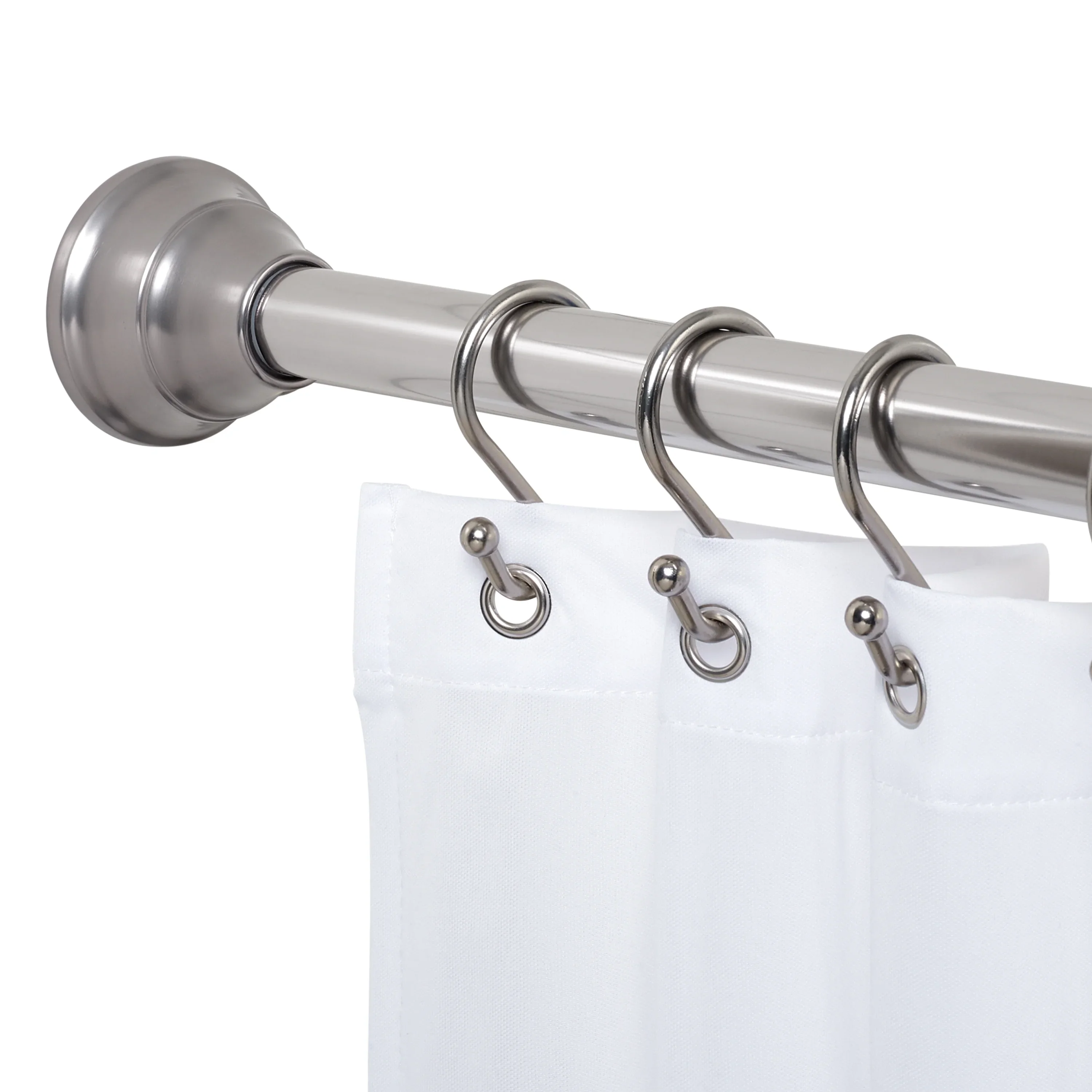 (4 pack) Better Homes & Gardens Wave Finial No Rust 43a?? to 72a?? Adjustable Tension Shower Curtain Rod, Nickel