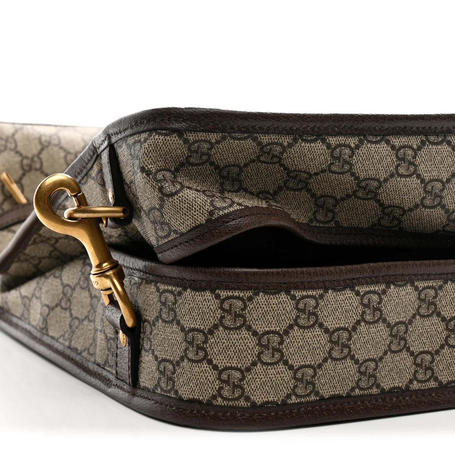 GG Supreme Monogram Textured Dollar Calfskin Web Ophidia Savoy Garment Bag Beige Ebony New Acero