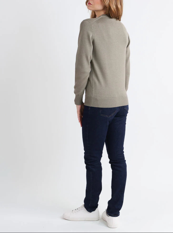 Pull épais femme en laine Vert Olive