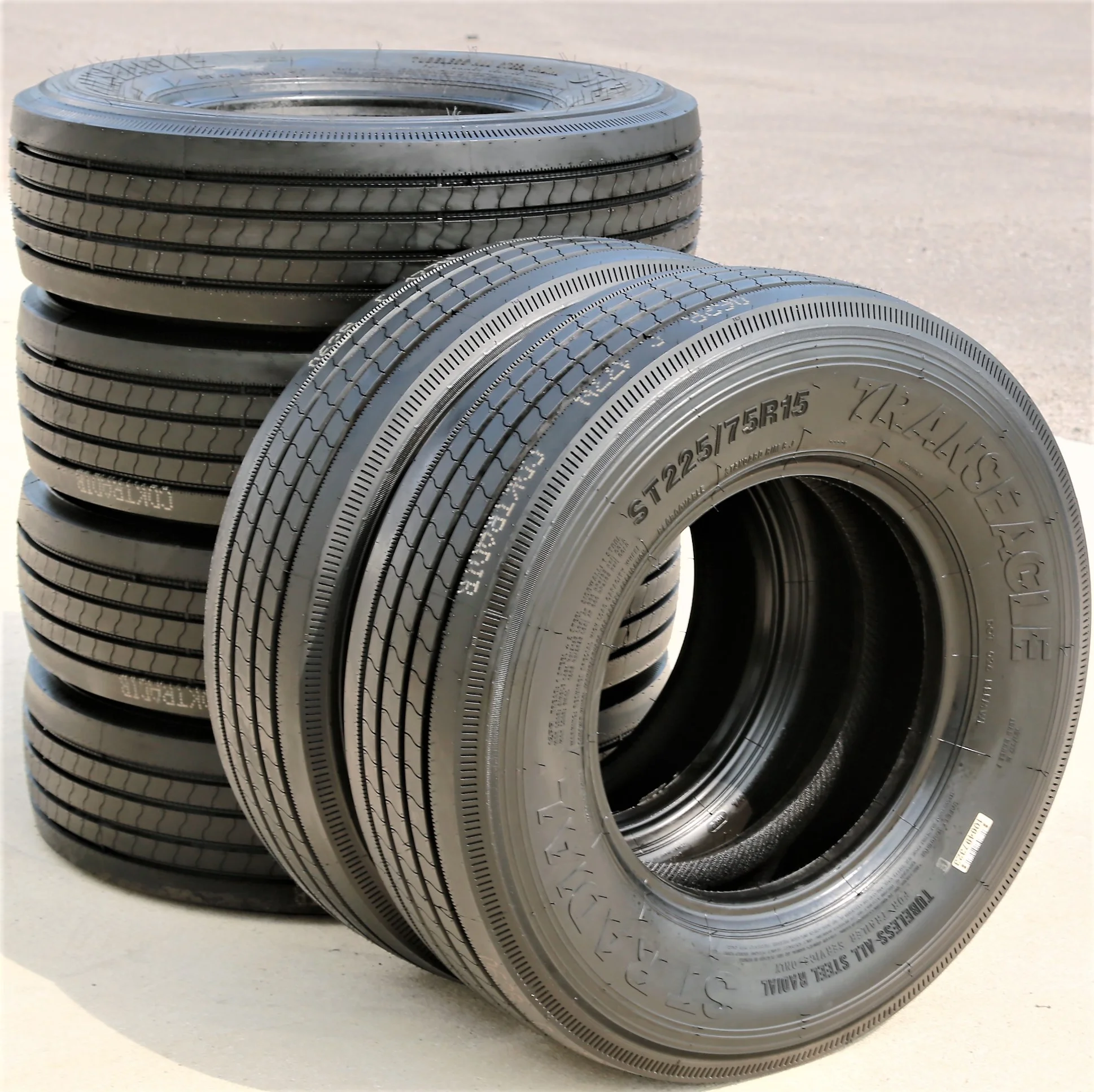 Set of 4 Transeagle ST Radial All Steel ST225/75R15 225/75R15 121/117M F 12 Ply Trailer Tires