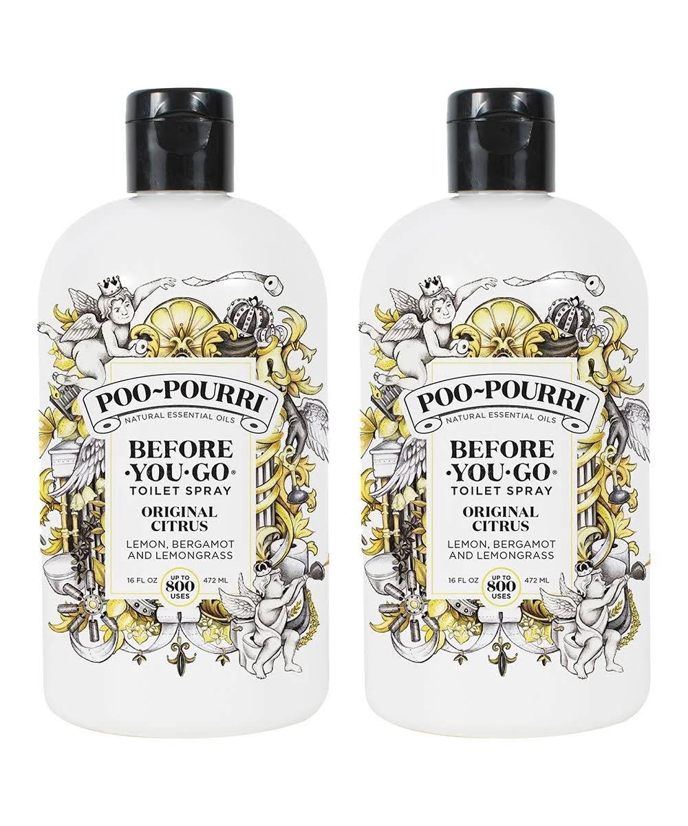 Poo-Pourri Set of 2 16oz. Bathroom Deodorizer Refill Bottles Original