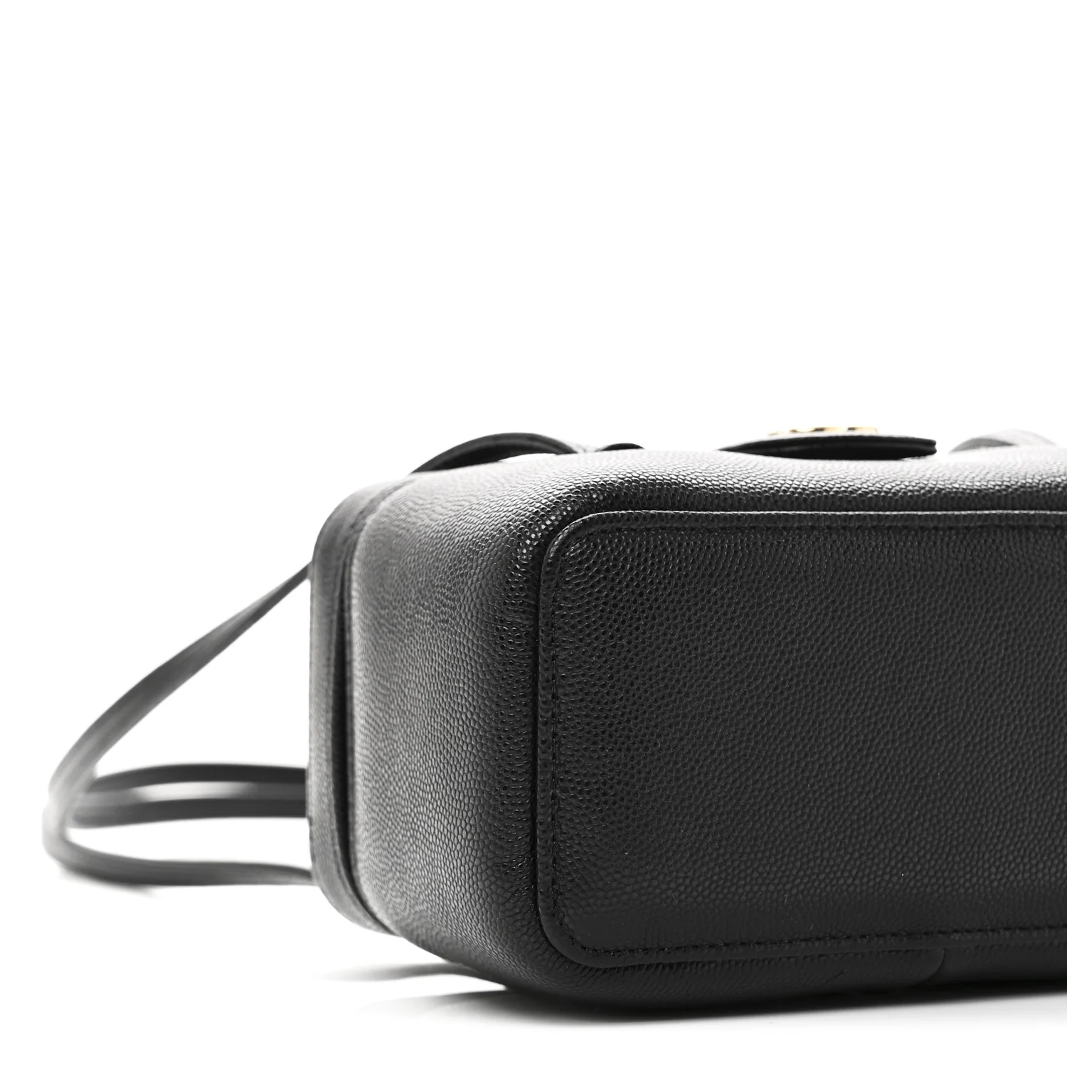 Shiny Caviar Preppy Coco Long Vanity With Strap Black