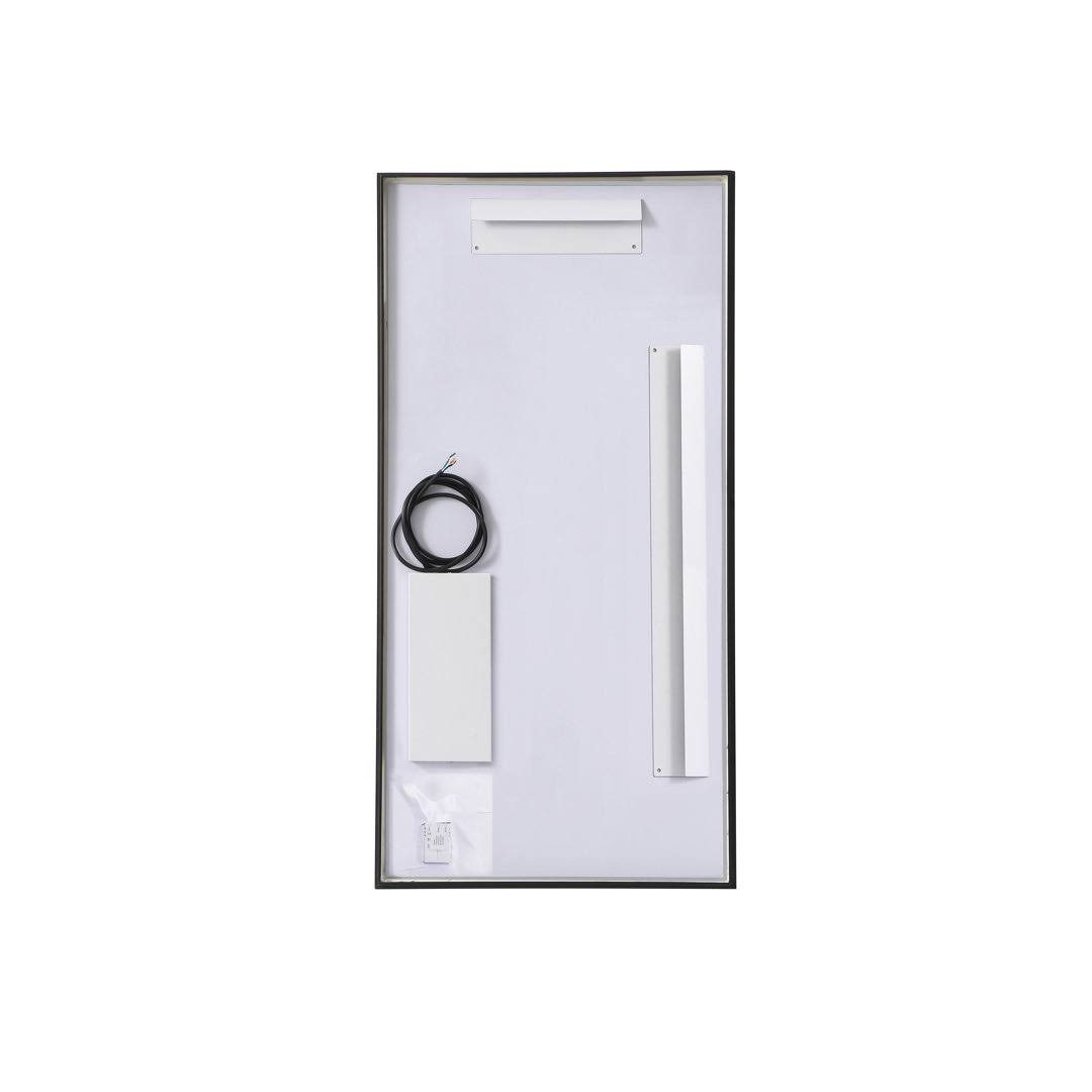 Piche inch LED Mirror with Adjustable Color Temperature 3000K/4200K/6400K Mercury Row Finish: Black, Size: 20