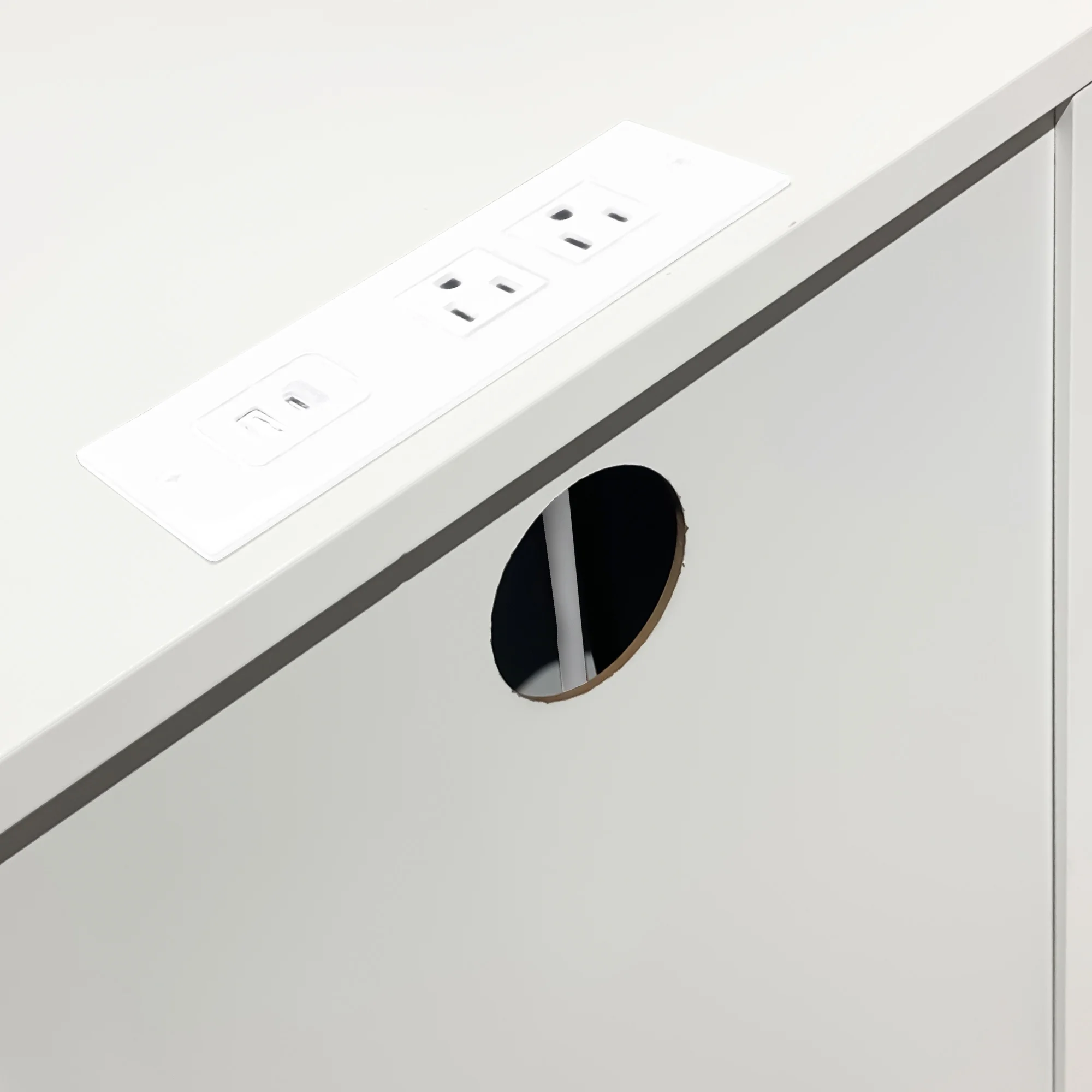 Modern White 3 Drawer Nightstand Set of 2 with USB Ports Power Outlets for Bedrooms,Adult(White(2Pcs)) - Image 9