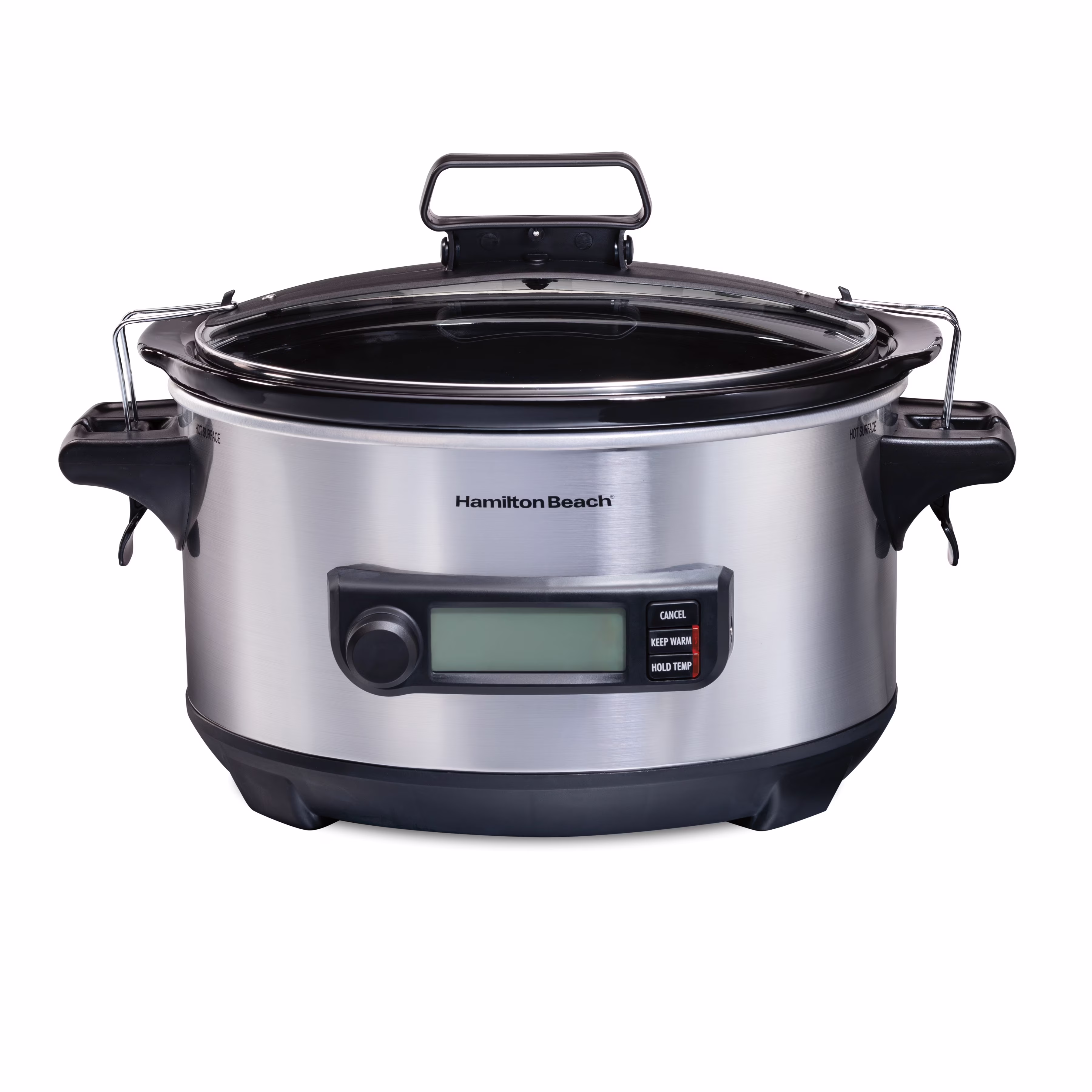 Hamilton Beach 6 Qt Programmable Slow Cooker with Temperature Probe, Stoneware Crock with Removable Pot, Stainless Steel