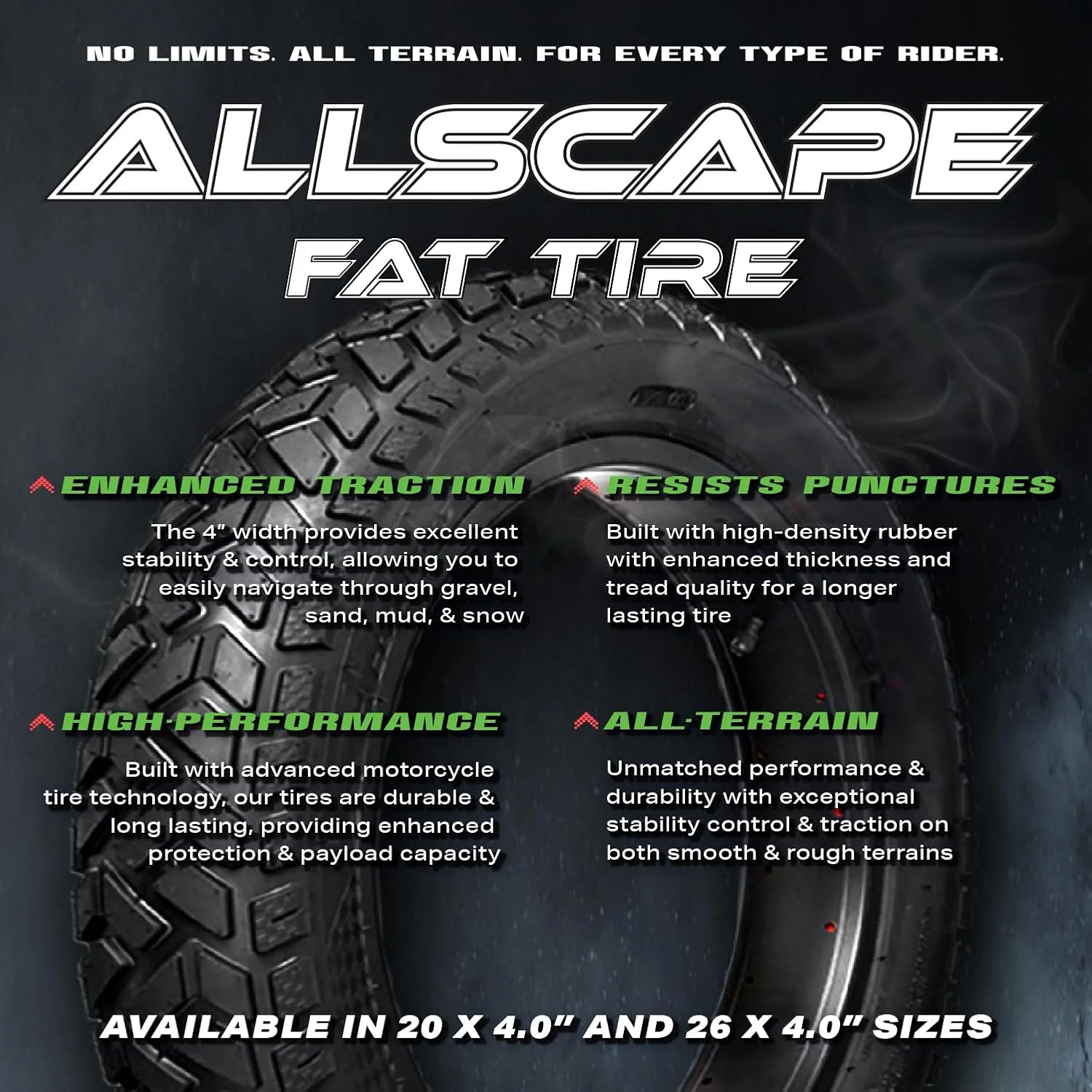Heavy Duty 20x4 Bike Tire + Tube Includes 2 Tires for Optimal Performance(20 x 4) - Image 9