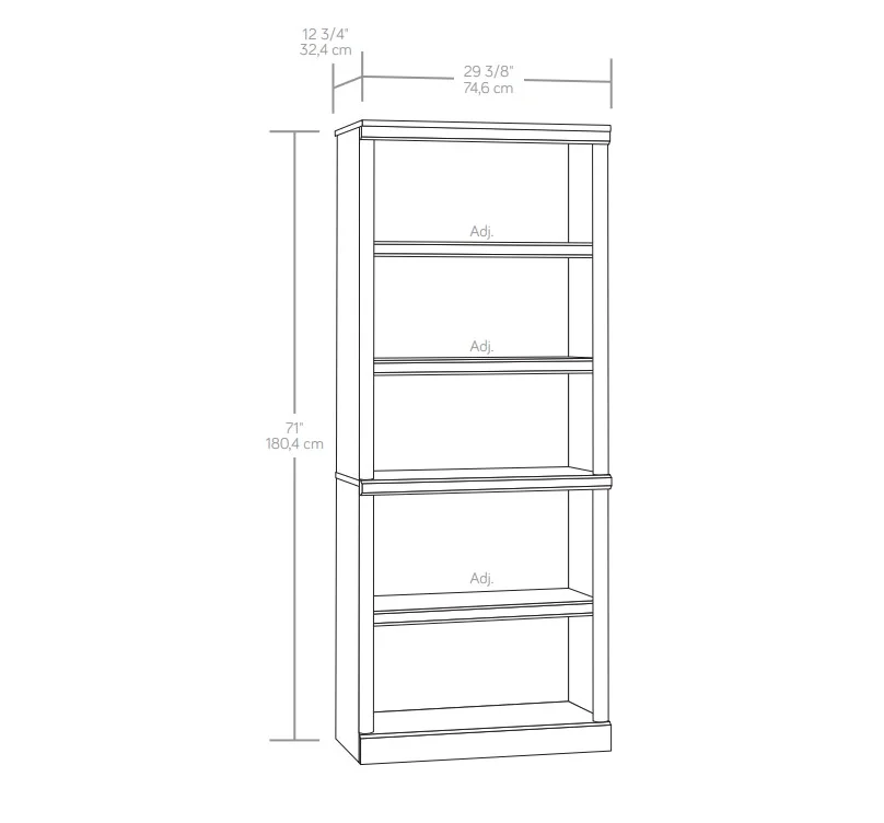 Better Homes & Gardens 71 Ashwood Road 5 Shelf Bookcase, Black Finish