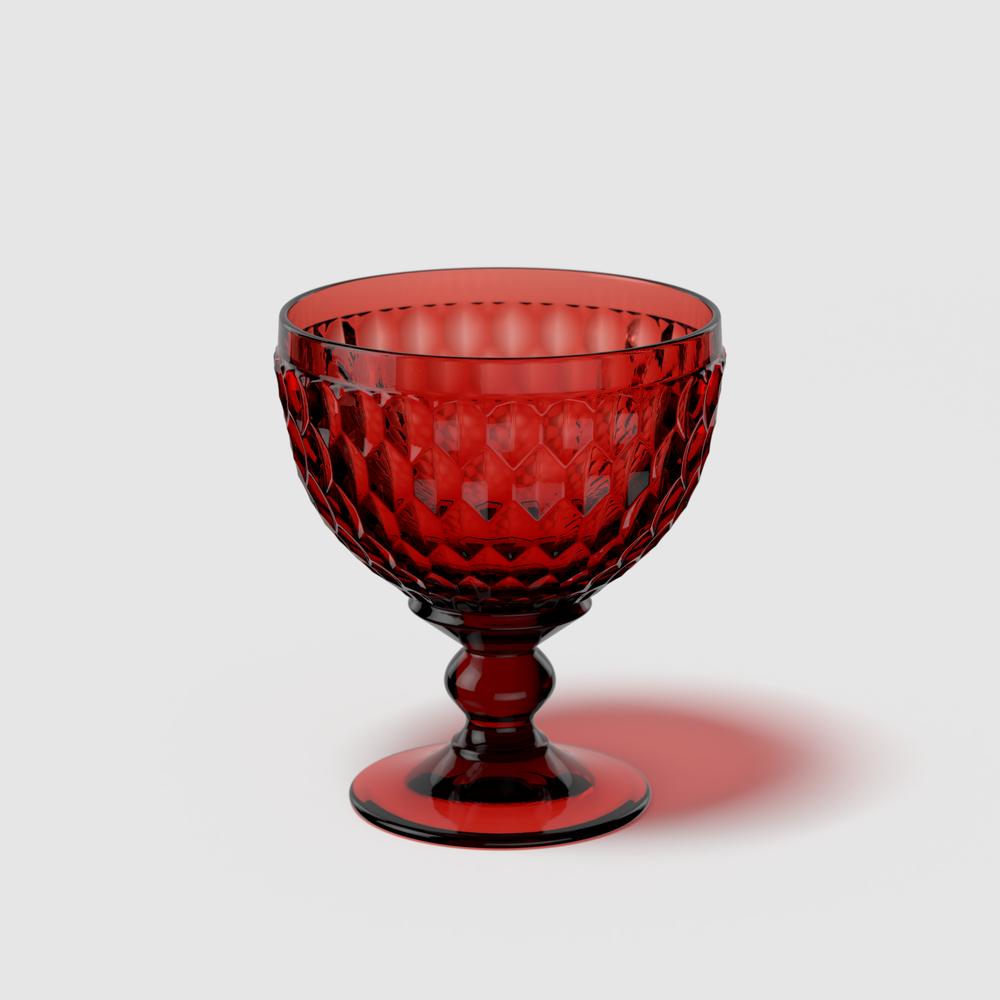 Boston Candy dish - Red, 8.5 oz, crystal glass