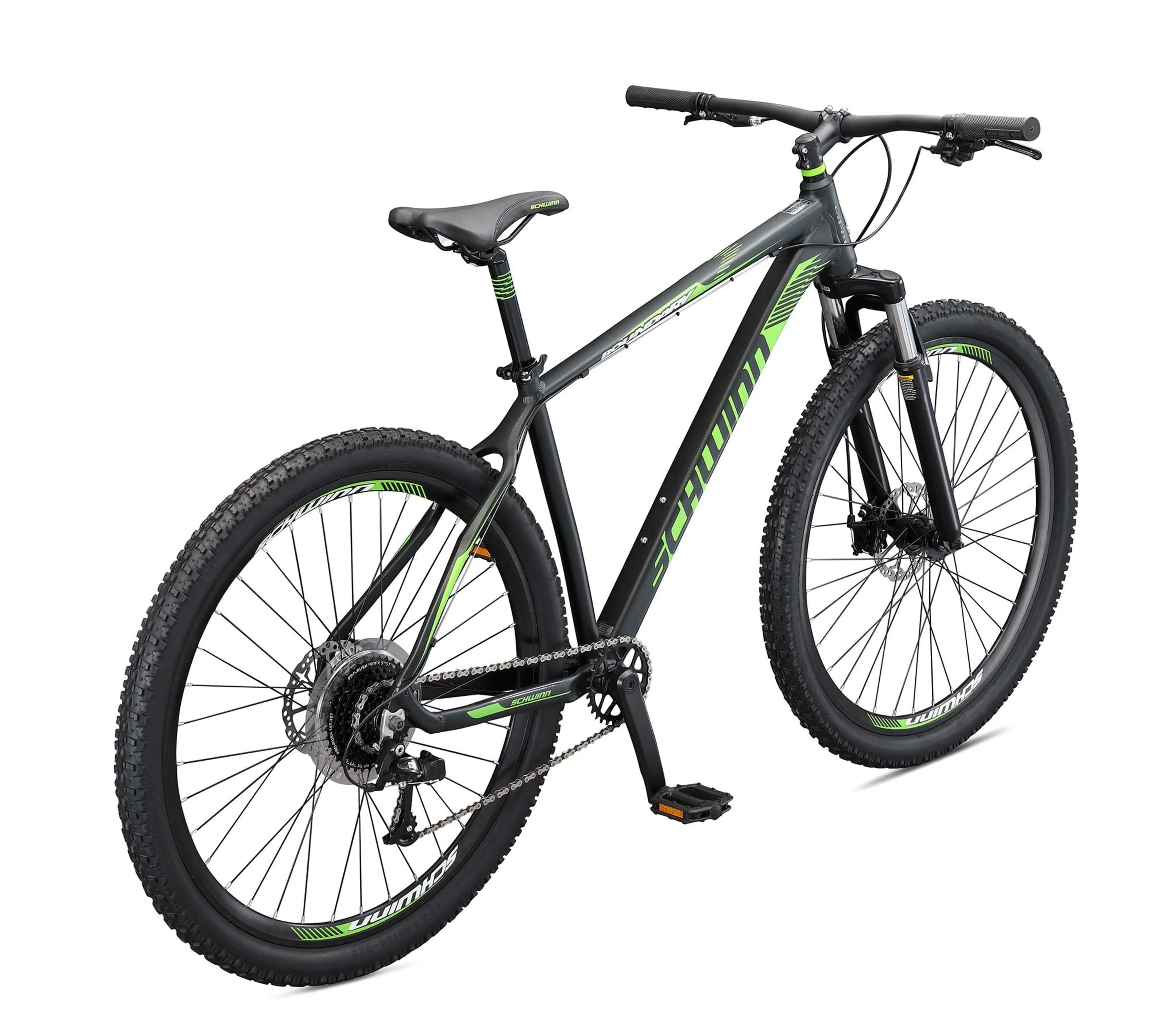 29 in Boundary Mens Mountain Bike, Black and Green Image 3