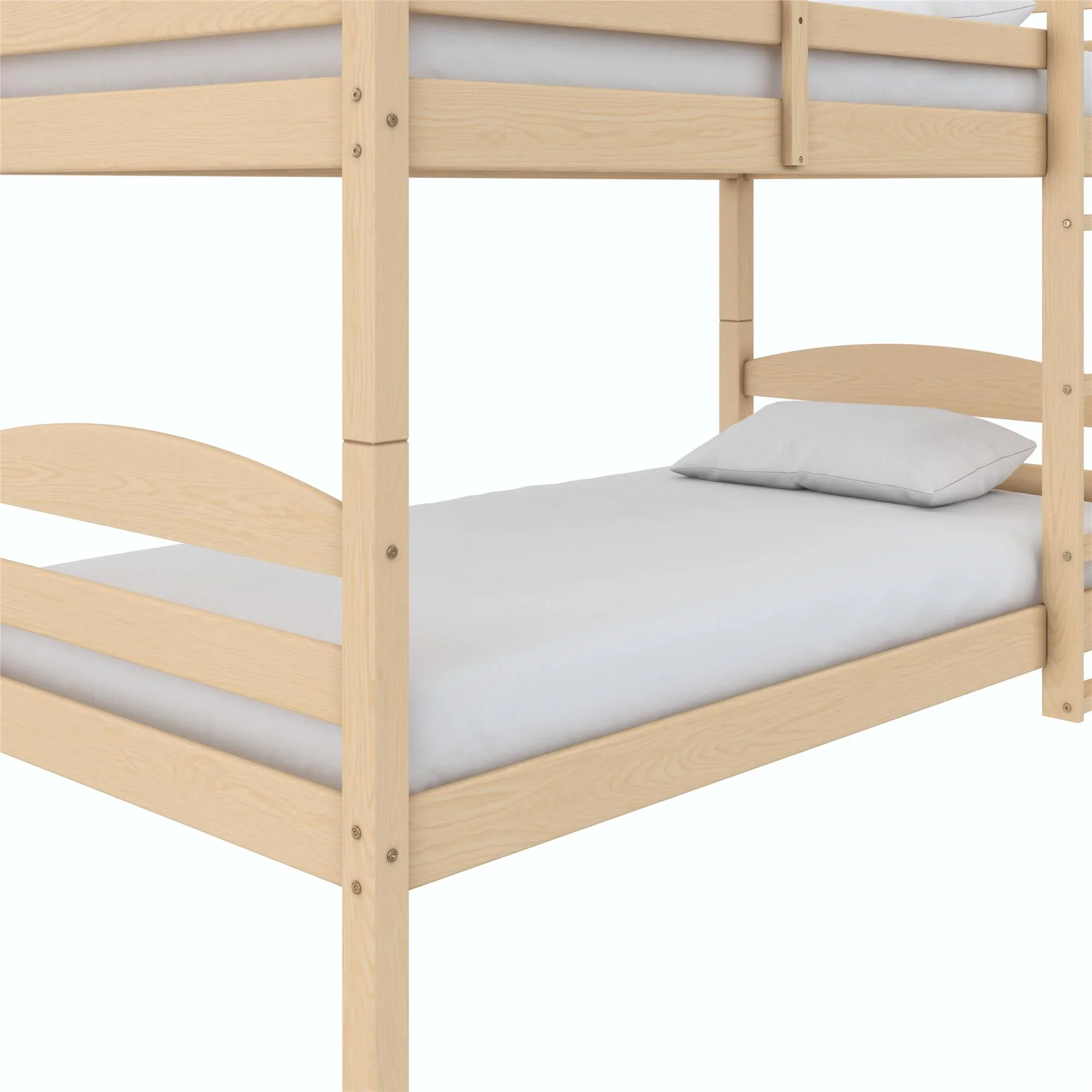 Better Homes & Gardens Leighton Solid Wood Twin-over-Twin Convertible Bunk Bed, Vanilla