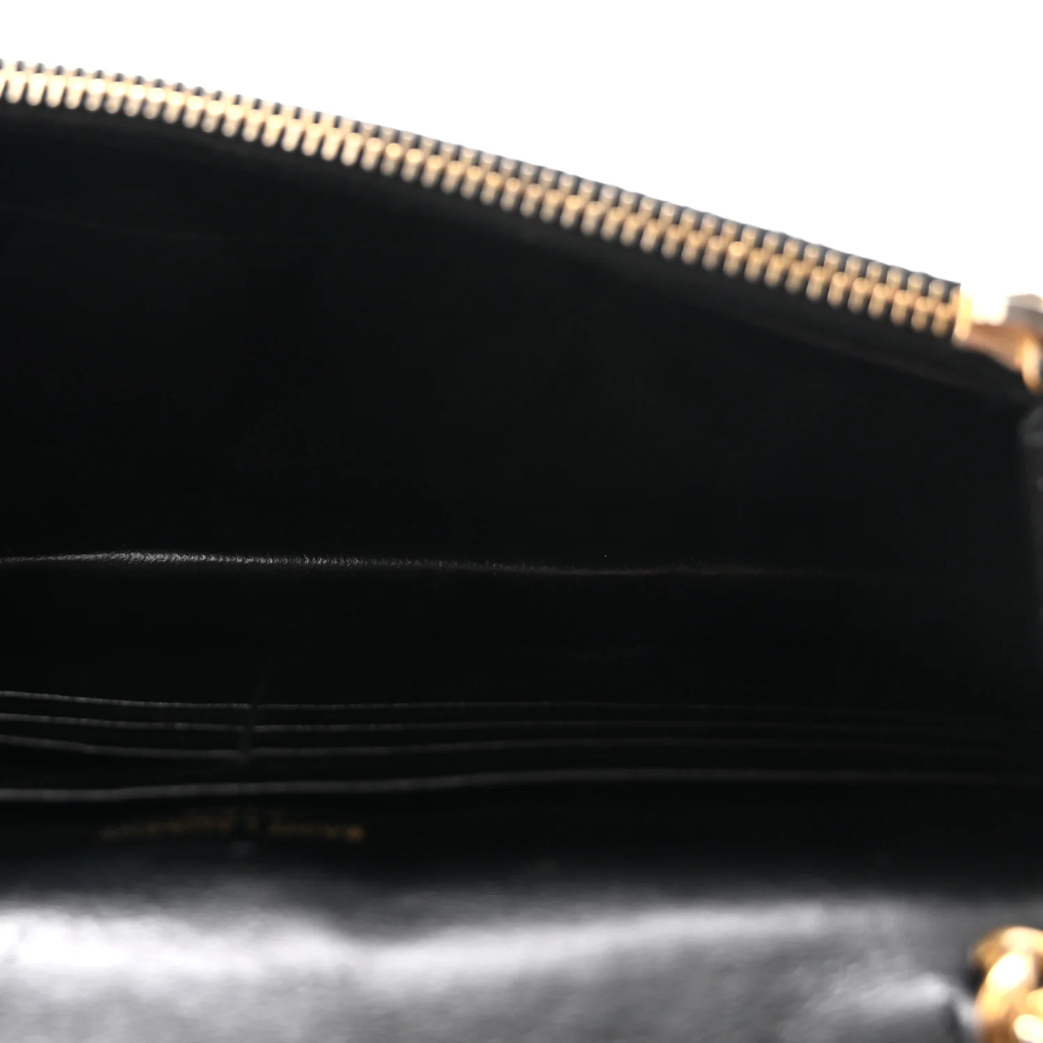 Calfskin Crocodile Embossed Kate Monogram Tassel Chain Wallet Black