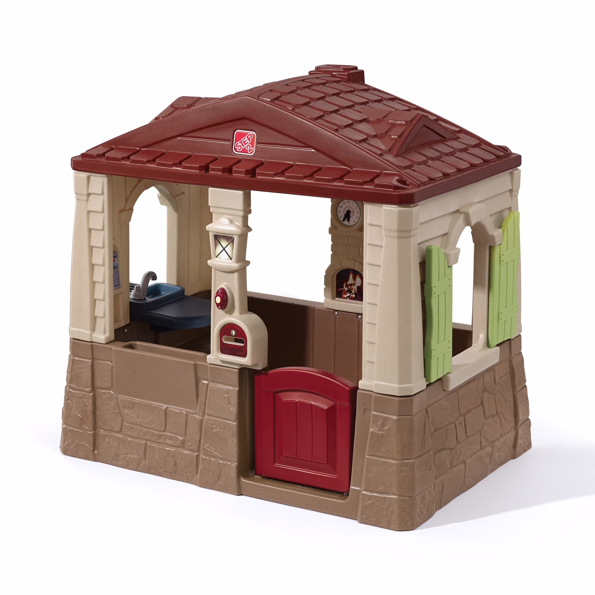 Neat Tidy Cottage II Brown Playhouse Plastic Kids Outdoor Toy(Brown)