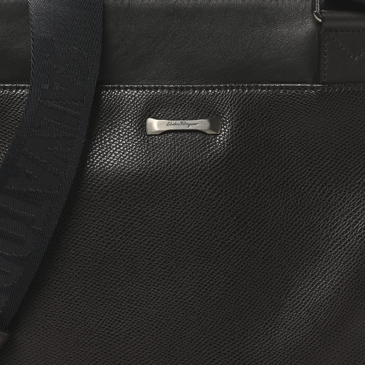 Stamped Calfskin Crossbody Bag Brown
