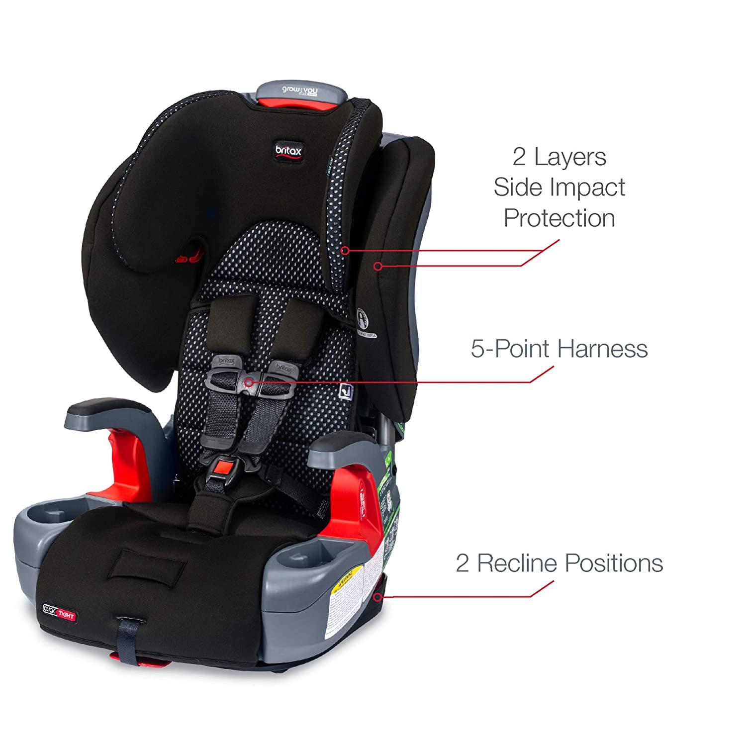 Britax Grow with You Clicktight Harness - 2 - Booster Car Seat. 2 - in - 1 High Back Booster. Cool Flow Grey