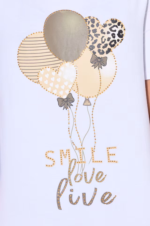 A-line balloon pattern T-shirt