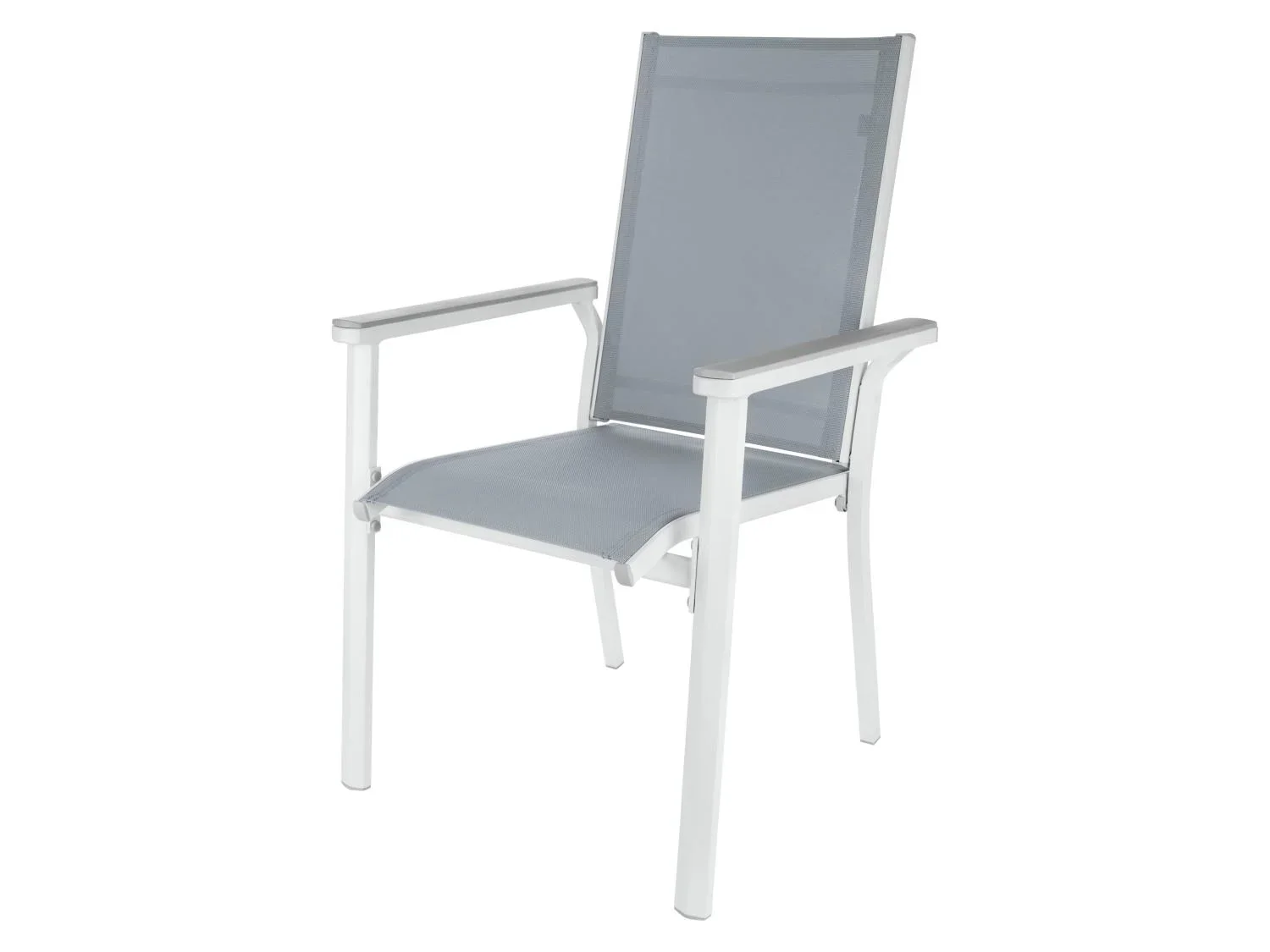 LIVARNO home Chaise empilable en aluminium Houston, blanc/gris clair