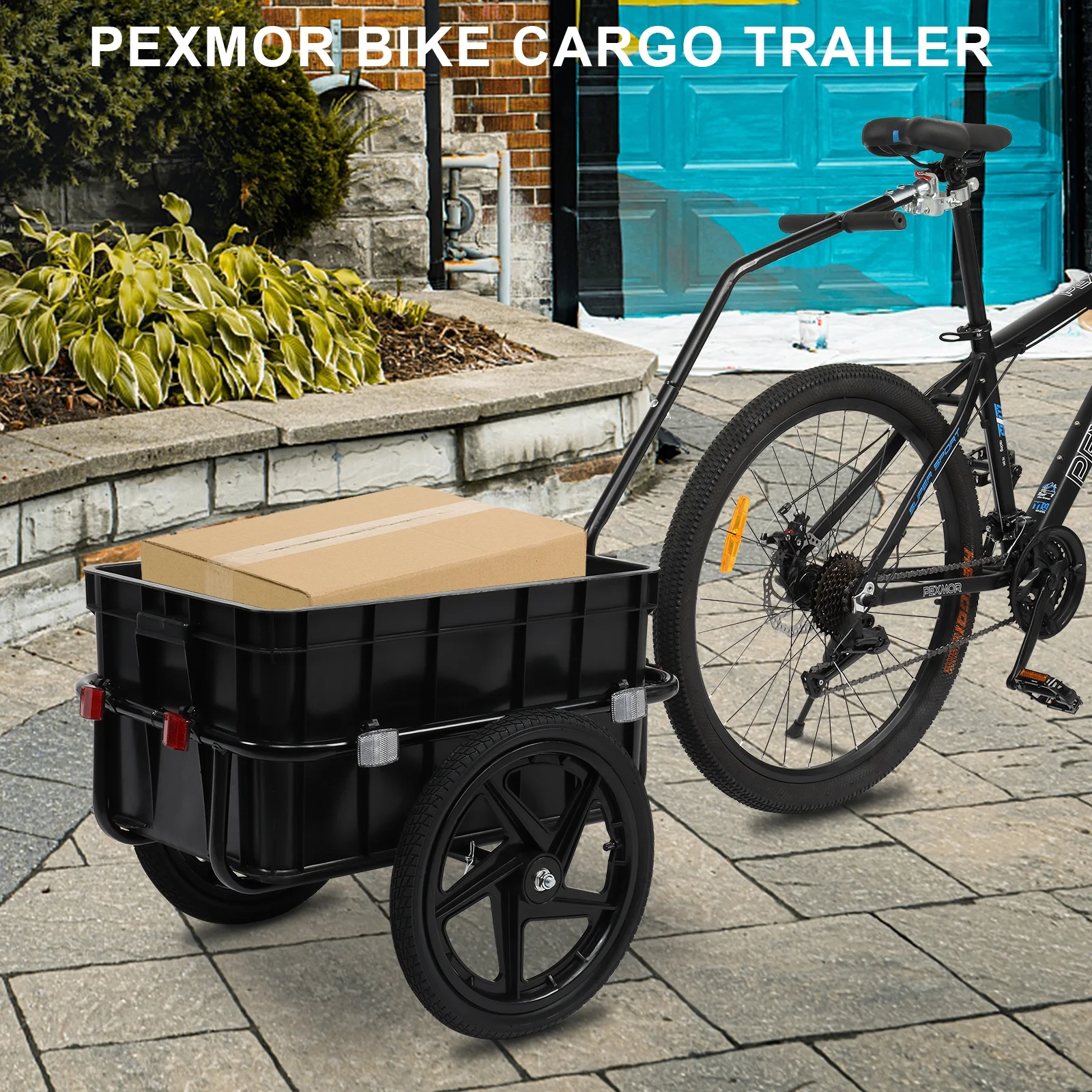 Bike Cargo Trailer, Bicycle Wagon Trailer W/Universal Coupler Waterproof Cover - Image 5