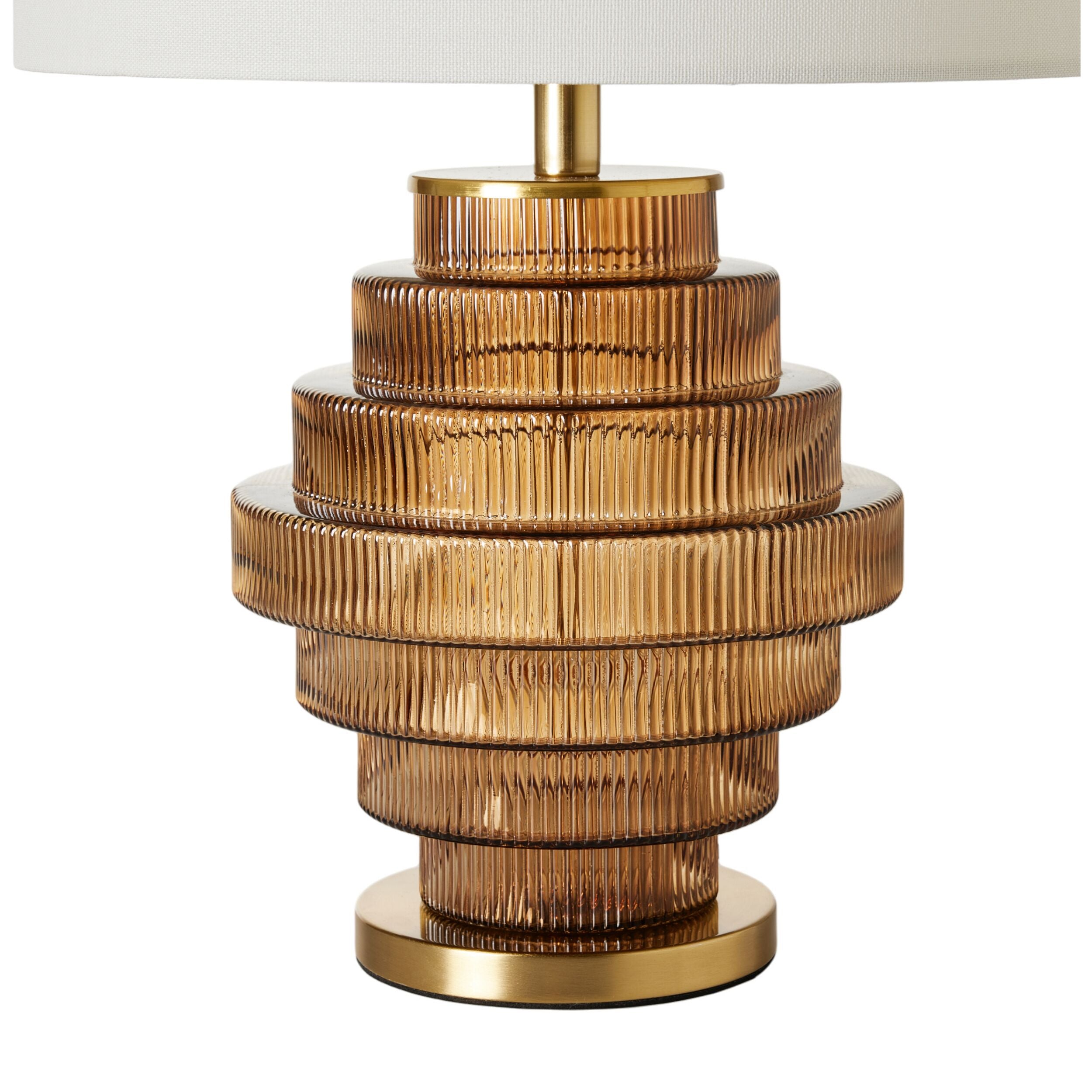 Stanthorpe Glass Table Lamp Amber 55cm
