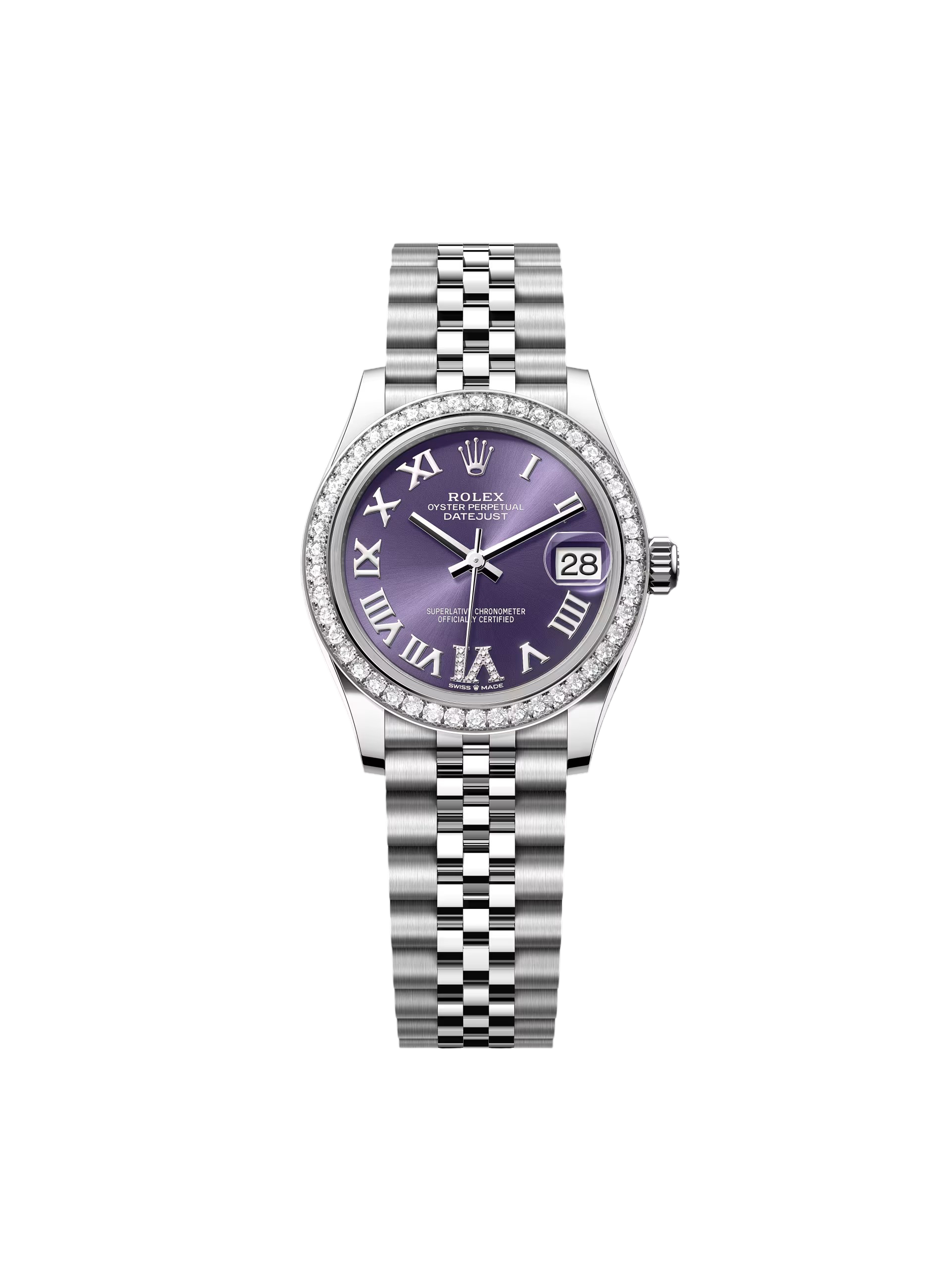 【Super Clone】RLX Datejust m278384RBR-0029/0030 Aubergine 31mm Dial Jubilee Watch