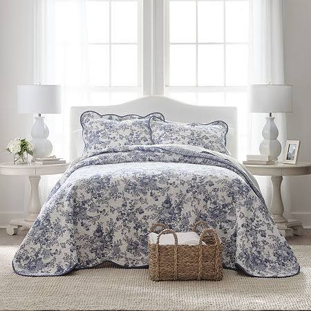 Madison Collection Toile Garden Bedspread Multiple Colors