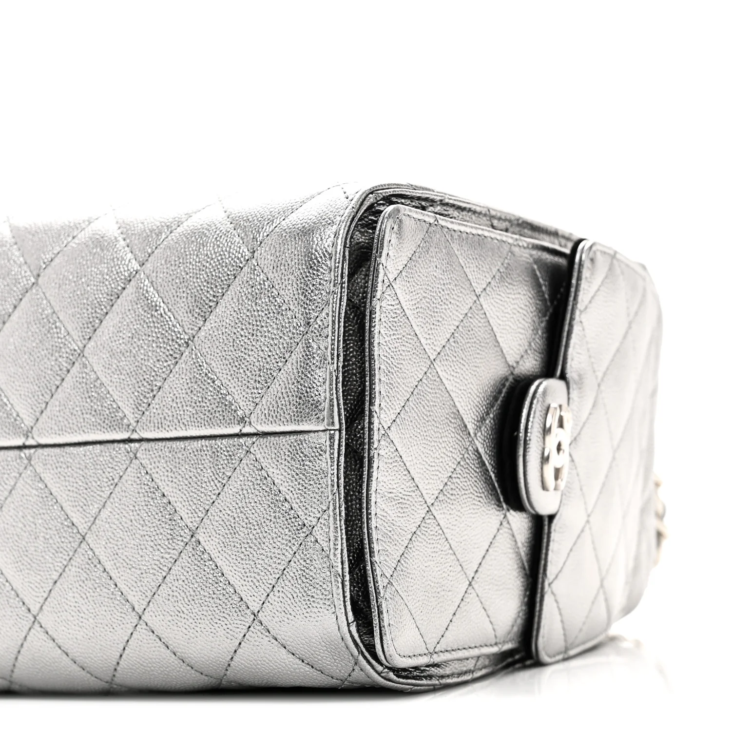 Metallic Caviar Quilted Small Chanel 25 Handbag Anthracite