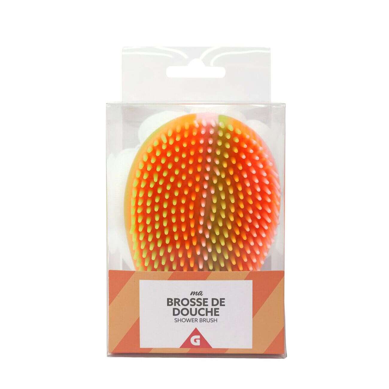 Brosse de douche multiface blanche 11x9xH6cm