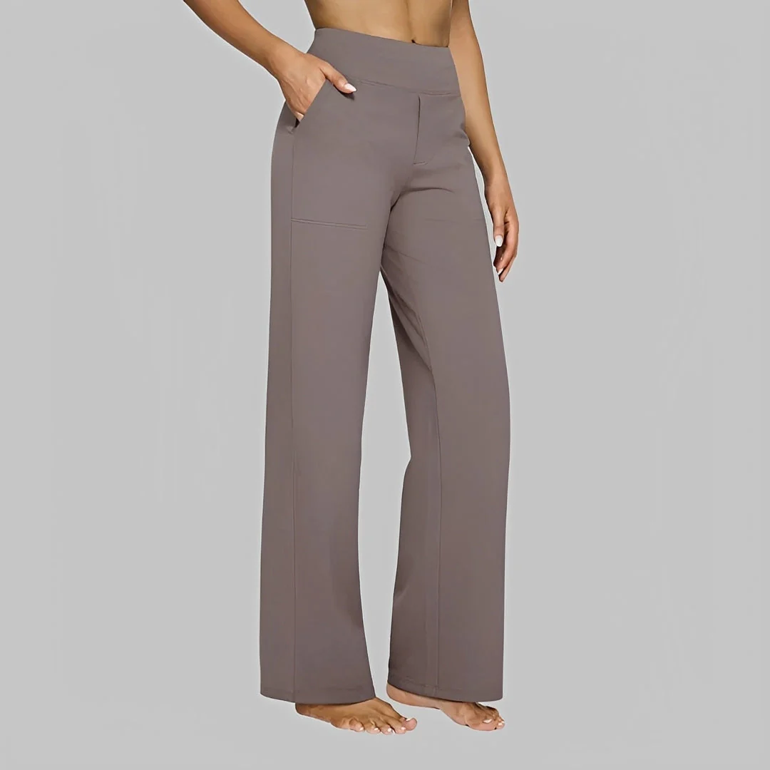 Salma - Pantalon taille haute décontracté