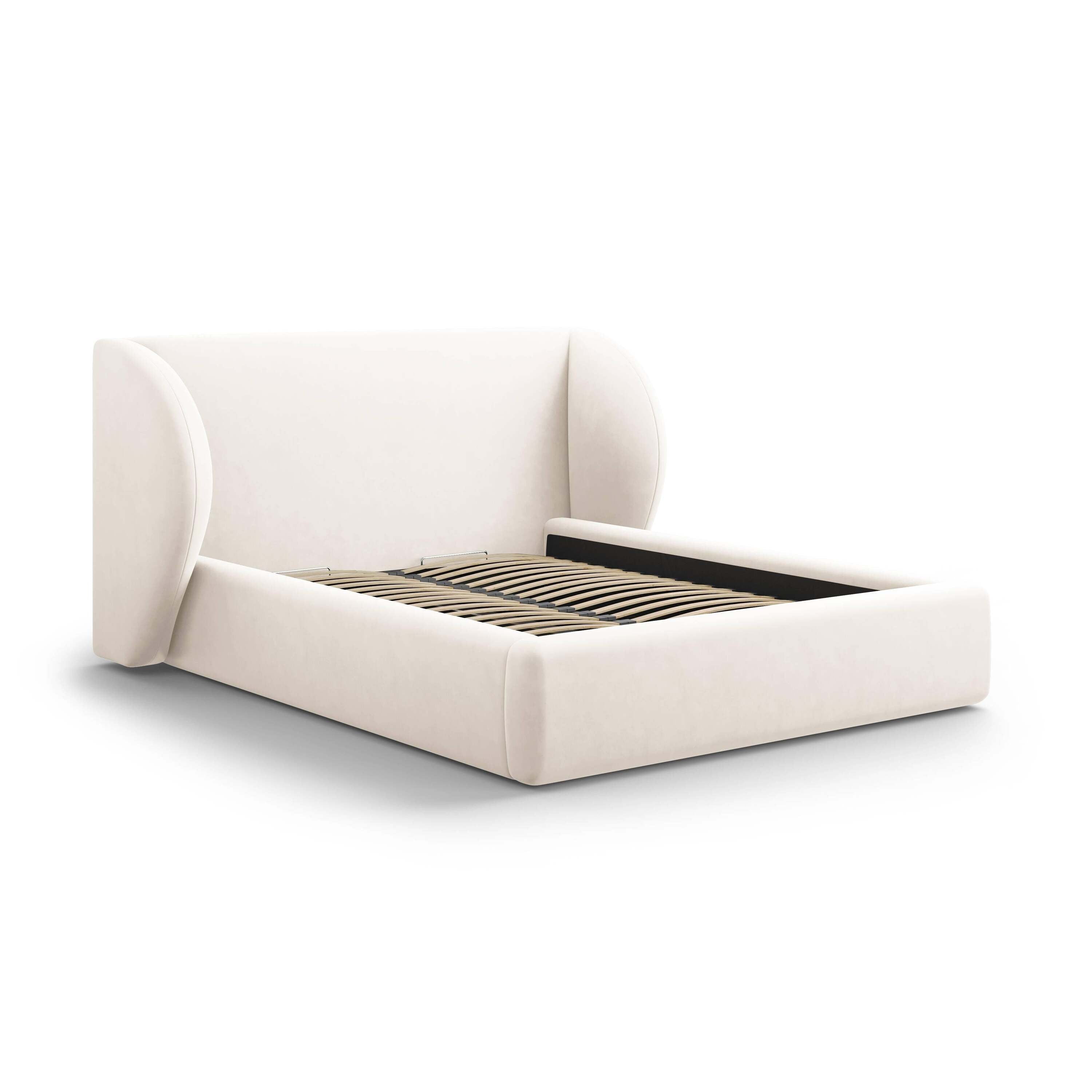 Micadoni Bedframe Miley met Opbergruimte - 180 x 200 cm - Fluweel - Cr