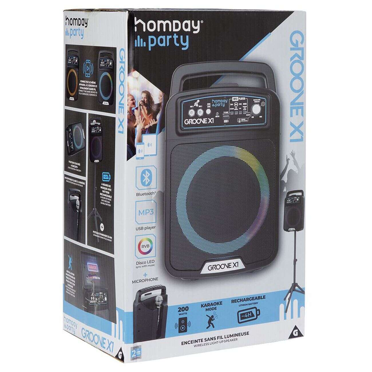 Enceinte Homday Groove X1 sur pied