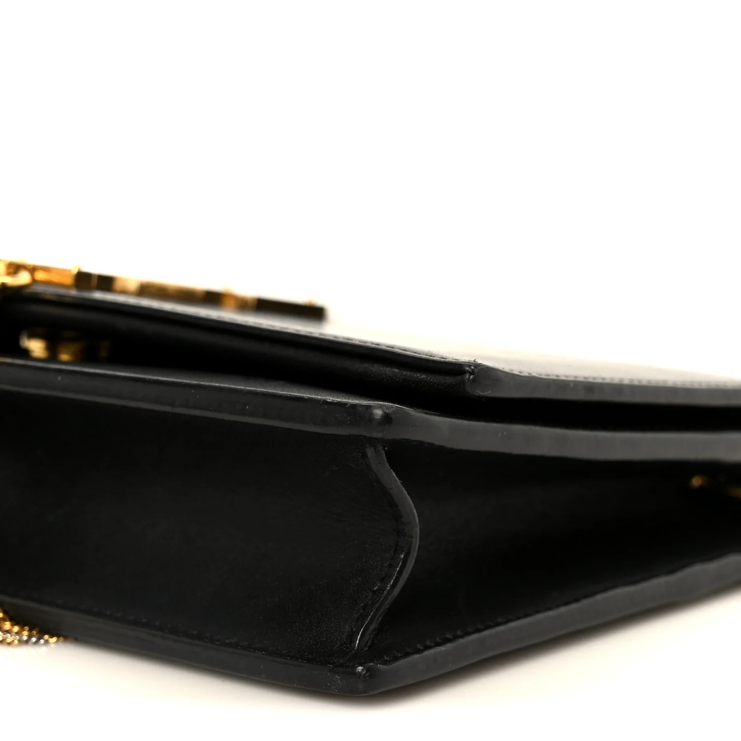 Smooth Calfskin Classic Monogram Kate Tassel Chain Wallet Black
