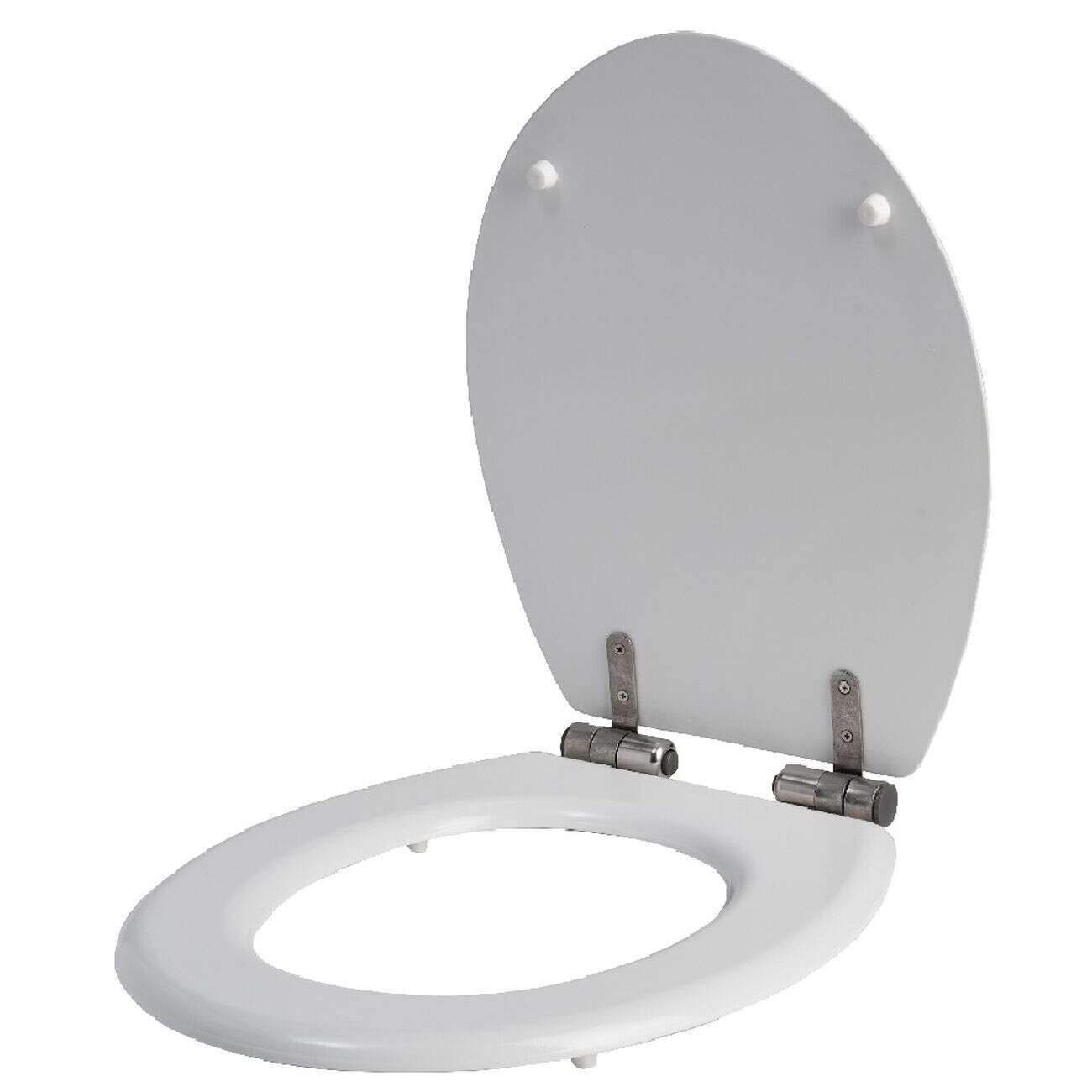 Abattant WC bois blanc uni frein de chute