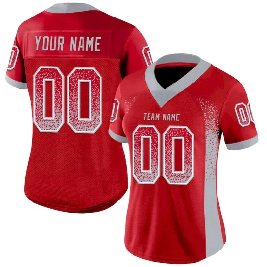 Custom Red Gray-White Mesh Drift Fashion Jersey